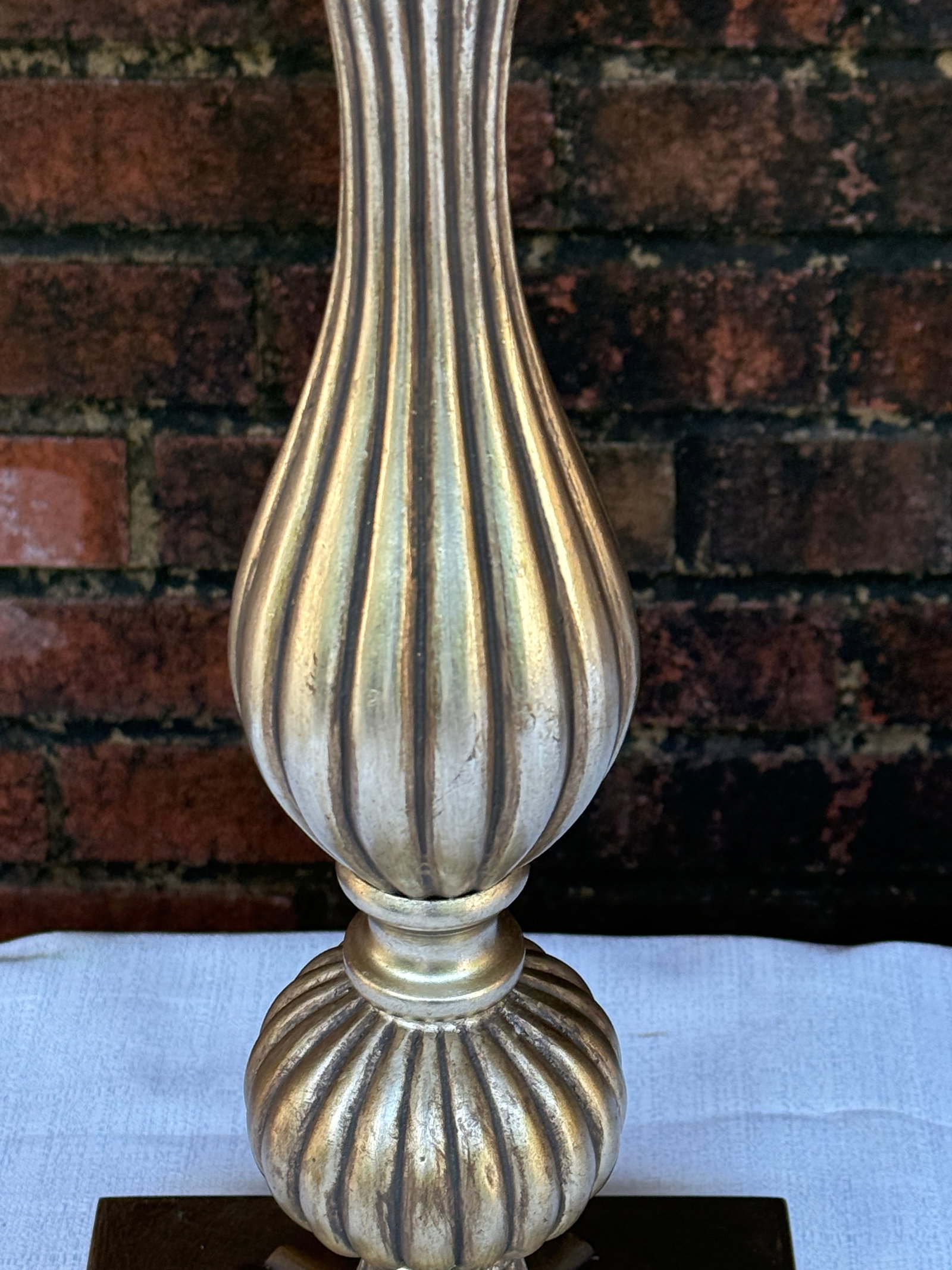 Vintage Palm Beach Regency Hand Gilt Table Lamps by Uttermost - A Pair - 8