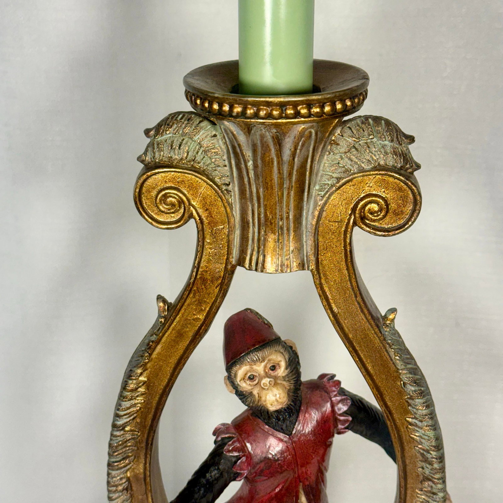 Vintage Hollywood Regency Singerie Bell Hop Monkey Table Lamp - 2
