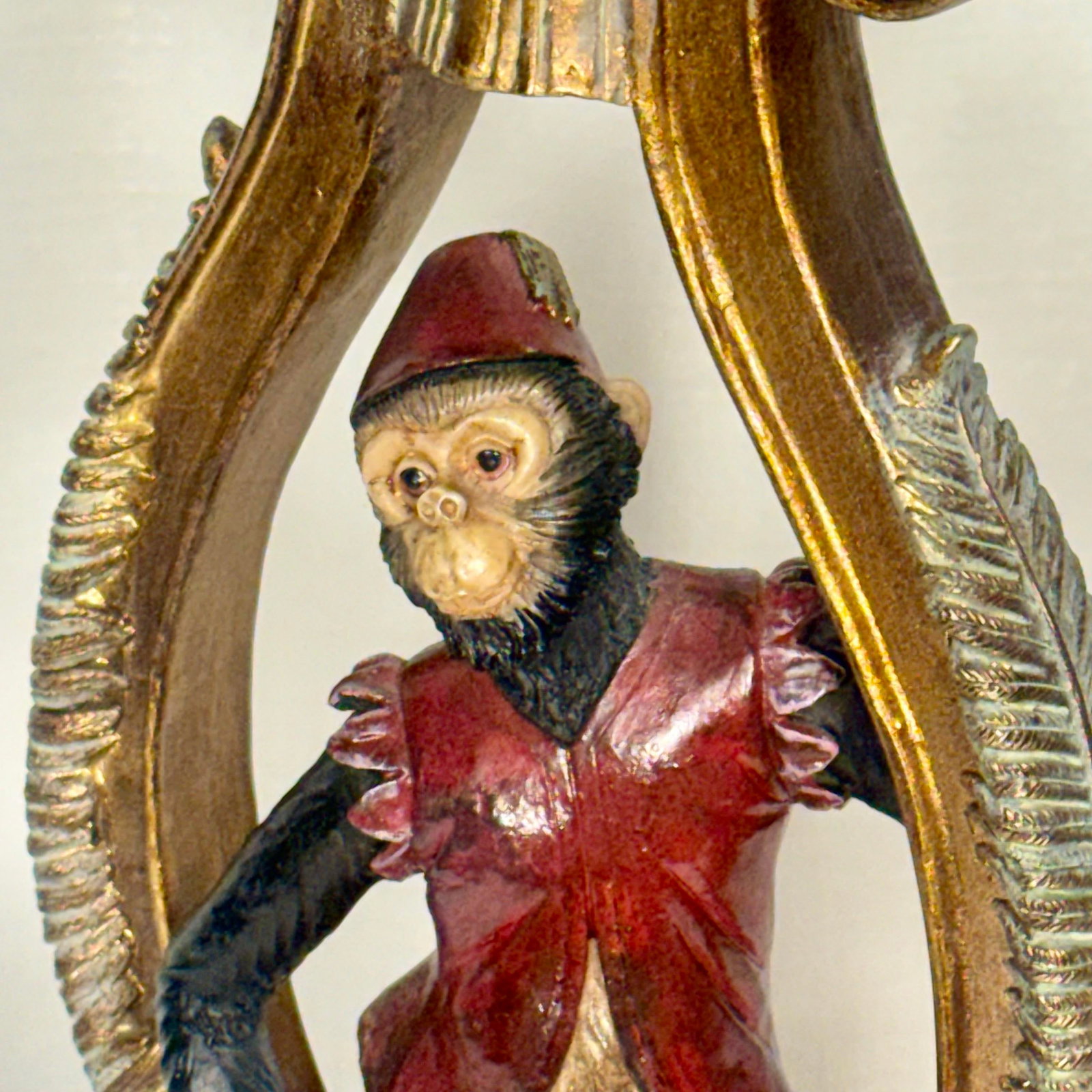 Vintage Hollywood Regency Singerie Bell Hop Monkey Table Lamp - 3