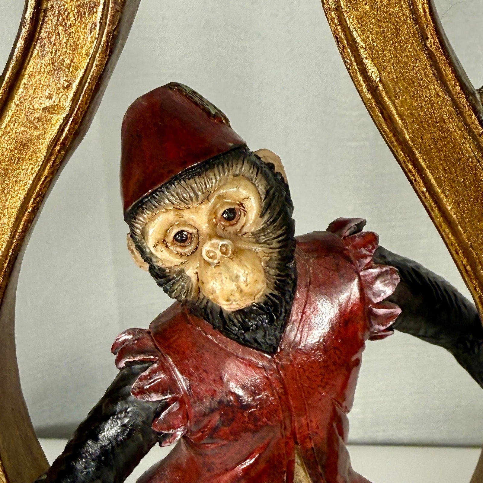 Vintage Hollywood Regency Singerie Bell Hop Monkey Table Lamp - 4