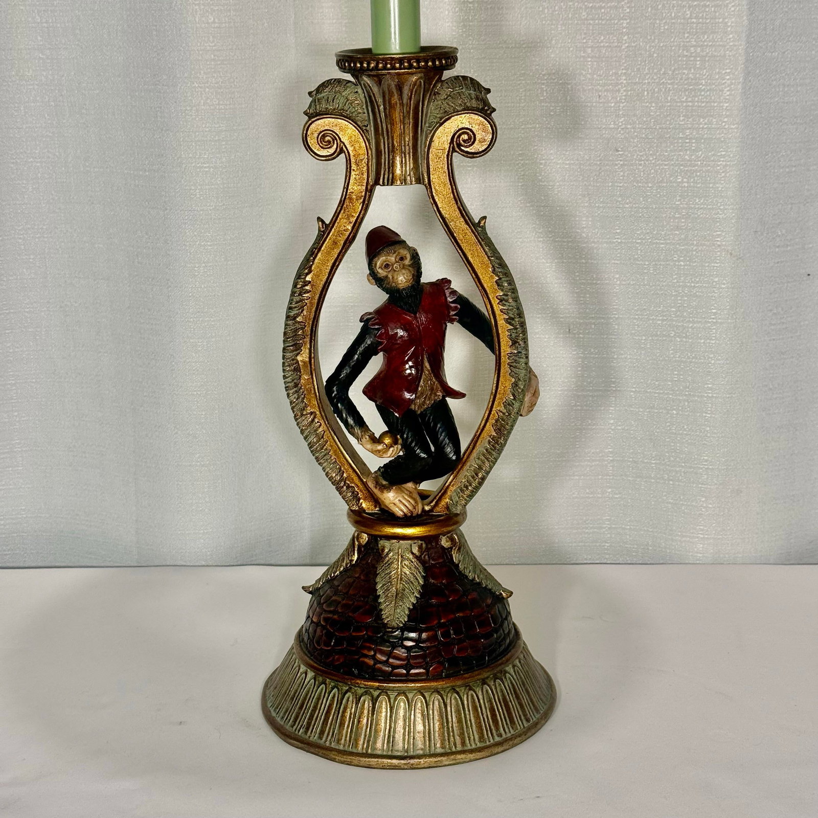 Vintage Hollywood Regency Singerie Bell Hop Monkey Table Lamp - 5