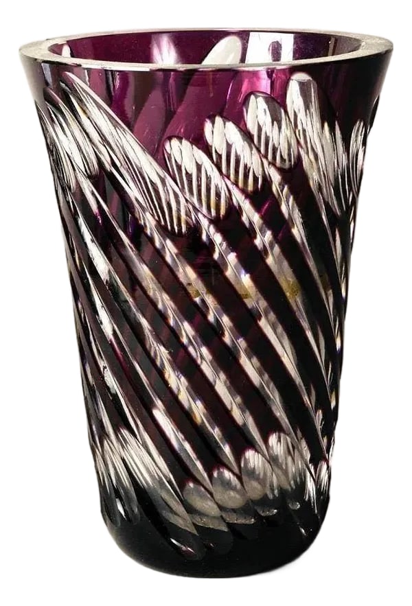 Mid 20th Century Lavender Crystal Vase: Lavender crystal vase 10" 6.75 diameter. Please let us know if you need any additional information, photos or appraisal on this or any other items. Our rug expert is available and can be reached 24/7 