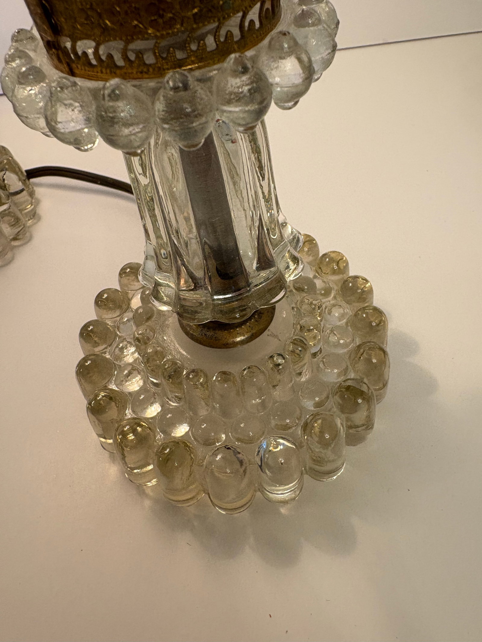 Vintage 1930's Crystal Round Boudoir Lamps - a Pair - 5