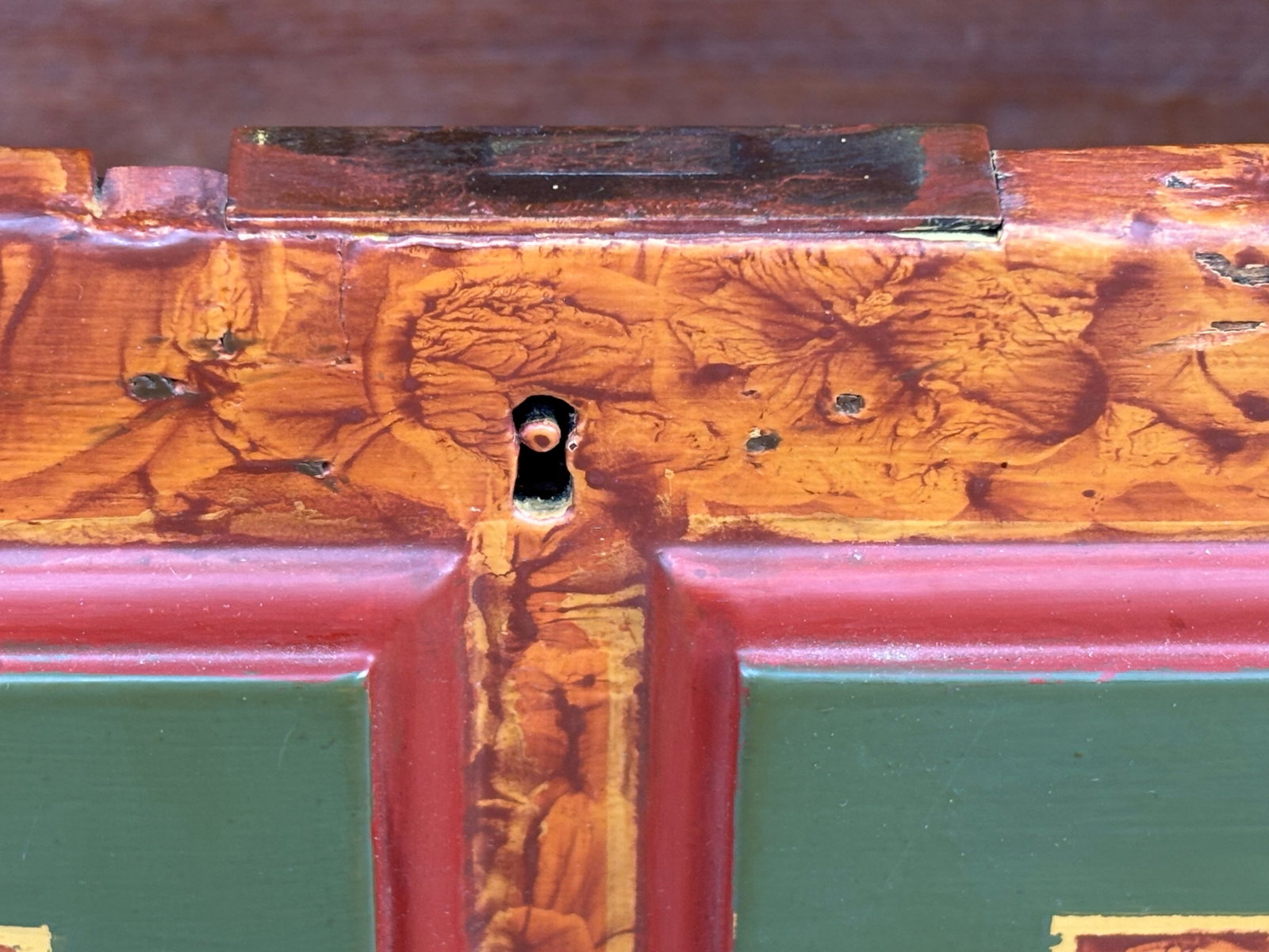 19th C. American Artisan Painted Mule Chest of Drawers - 17