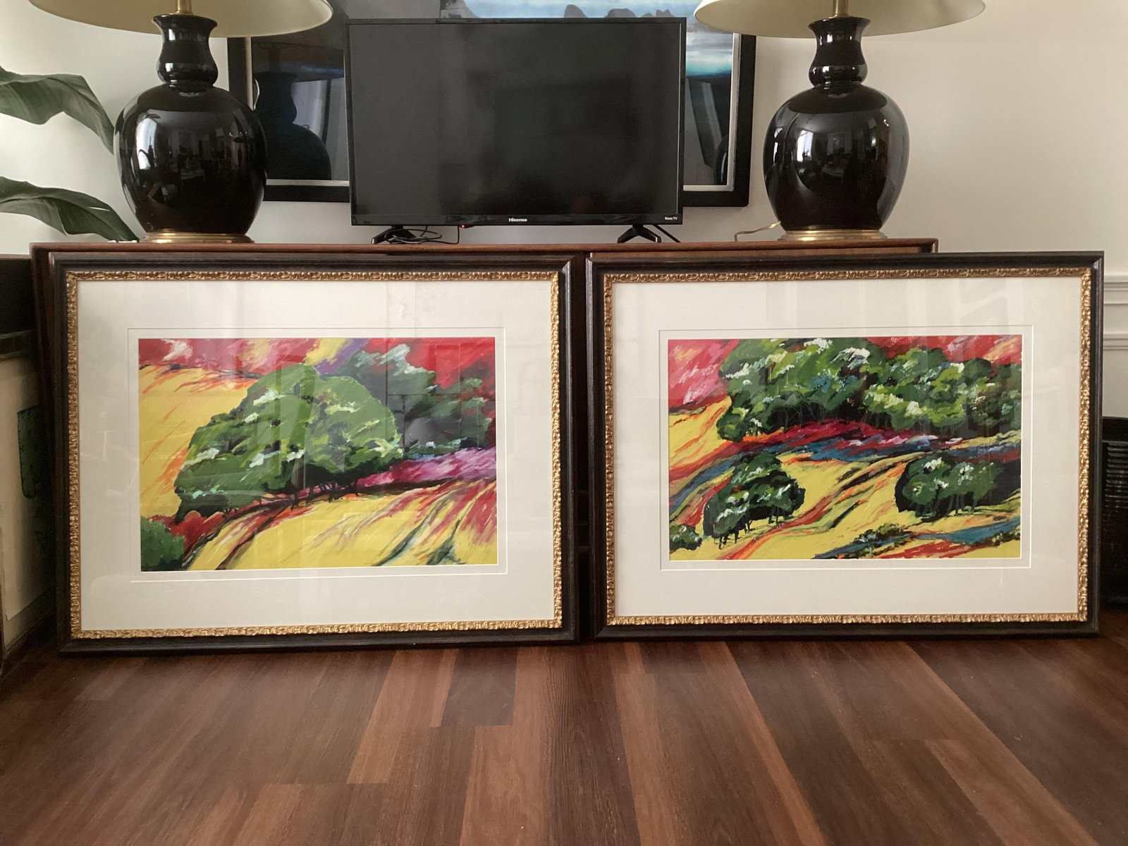 Pair of Susan R. Wilson Original Oilstick Landscapes "Ample Spaces" & "Spaces With River," Signed an - 10