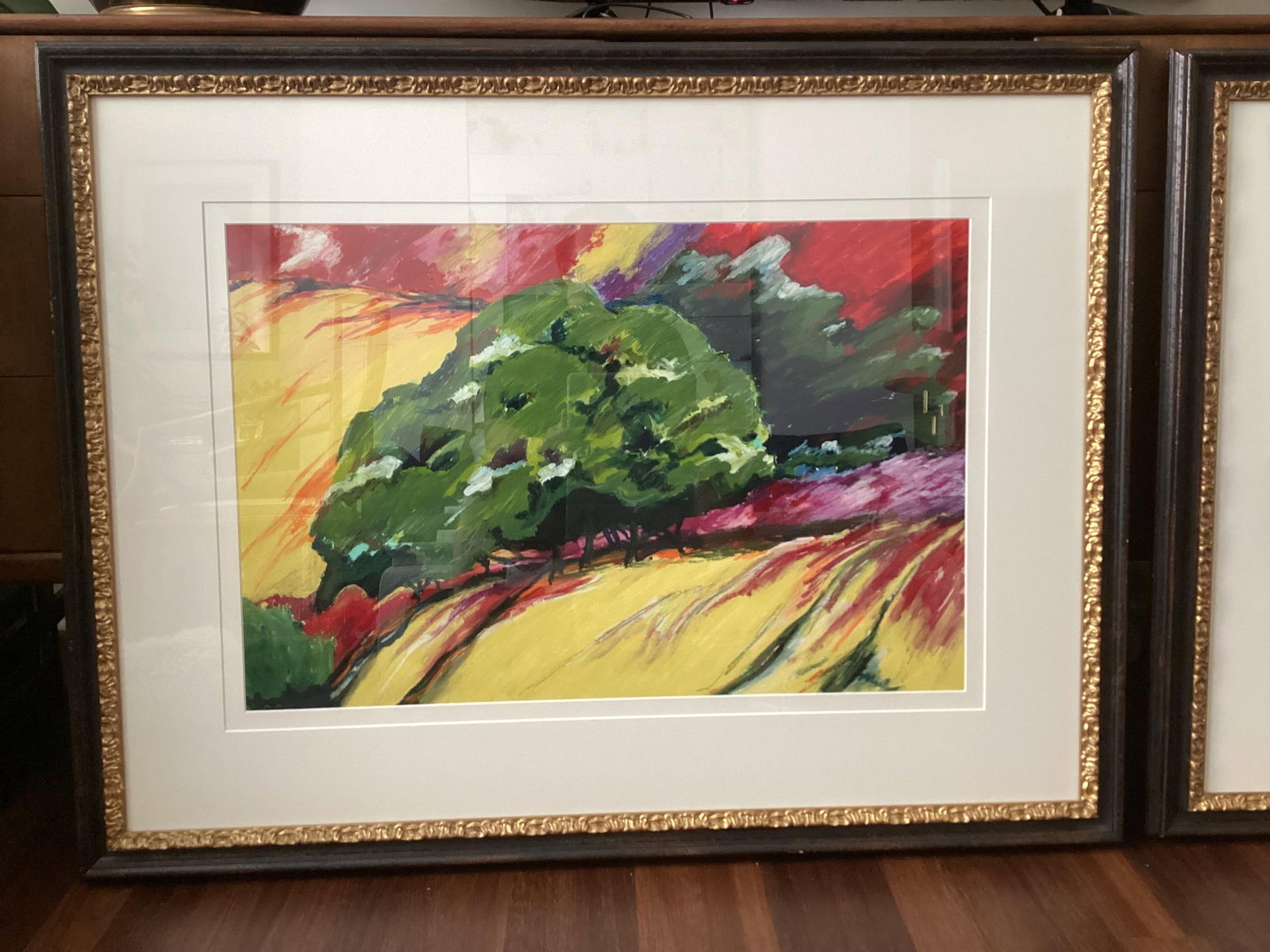 Pair of Susan R. Wilson Original Oilstick Landscapes "Ample Spaces" & "Spaces With River," Signed an - 8