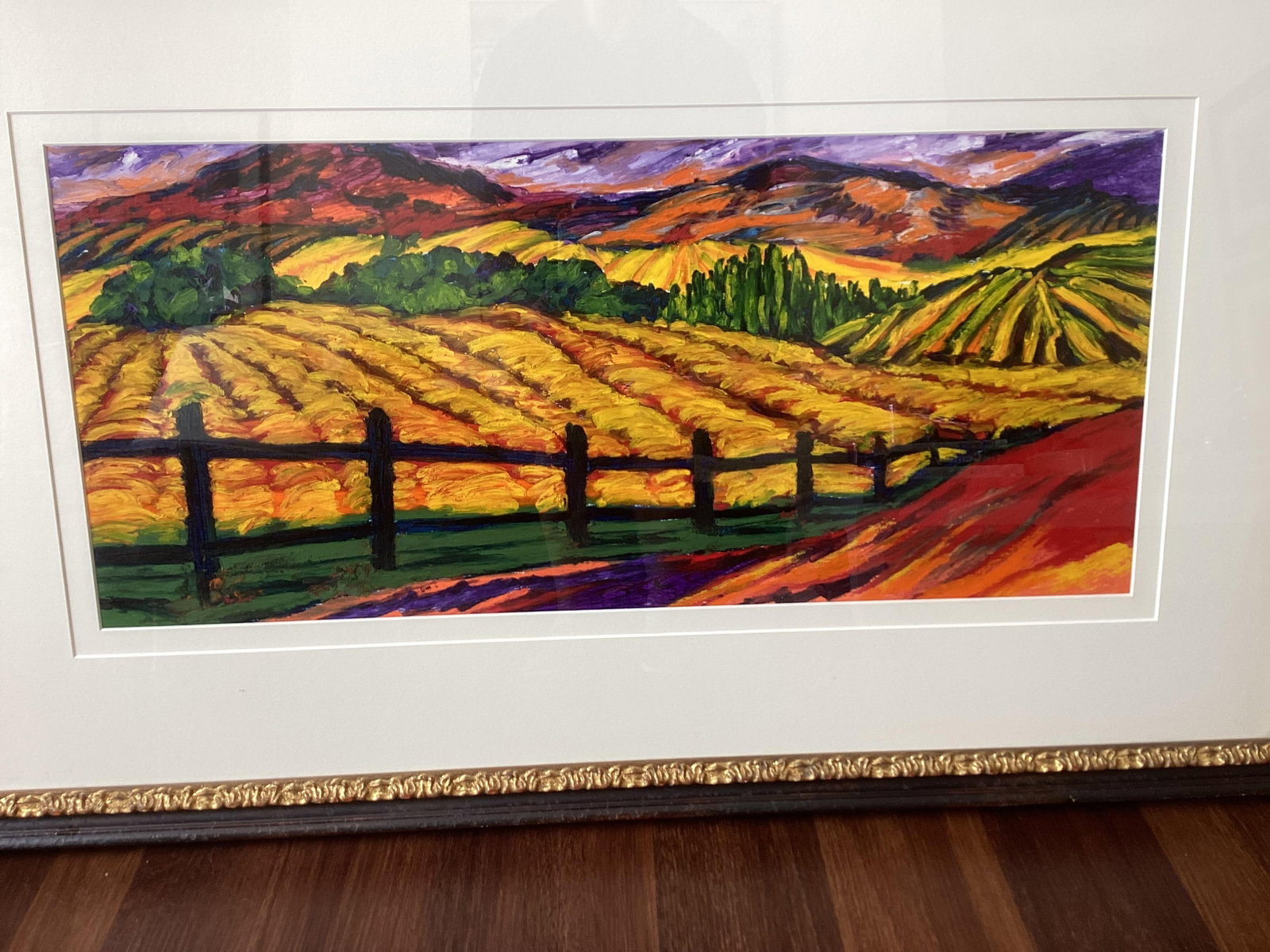 Susan R. Wilson Original Oilstick Landscape of Midwestern Farmland, Signed & Professionally Framed - 3