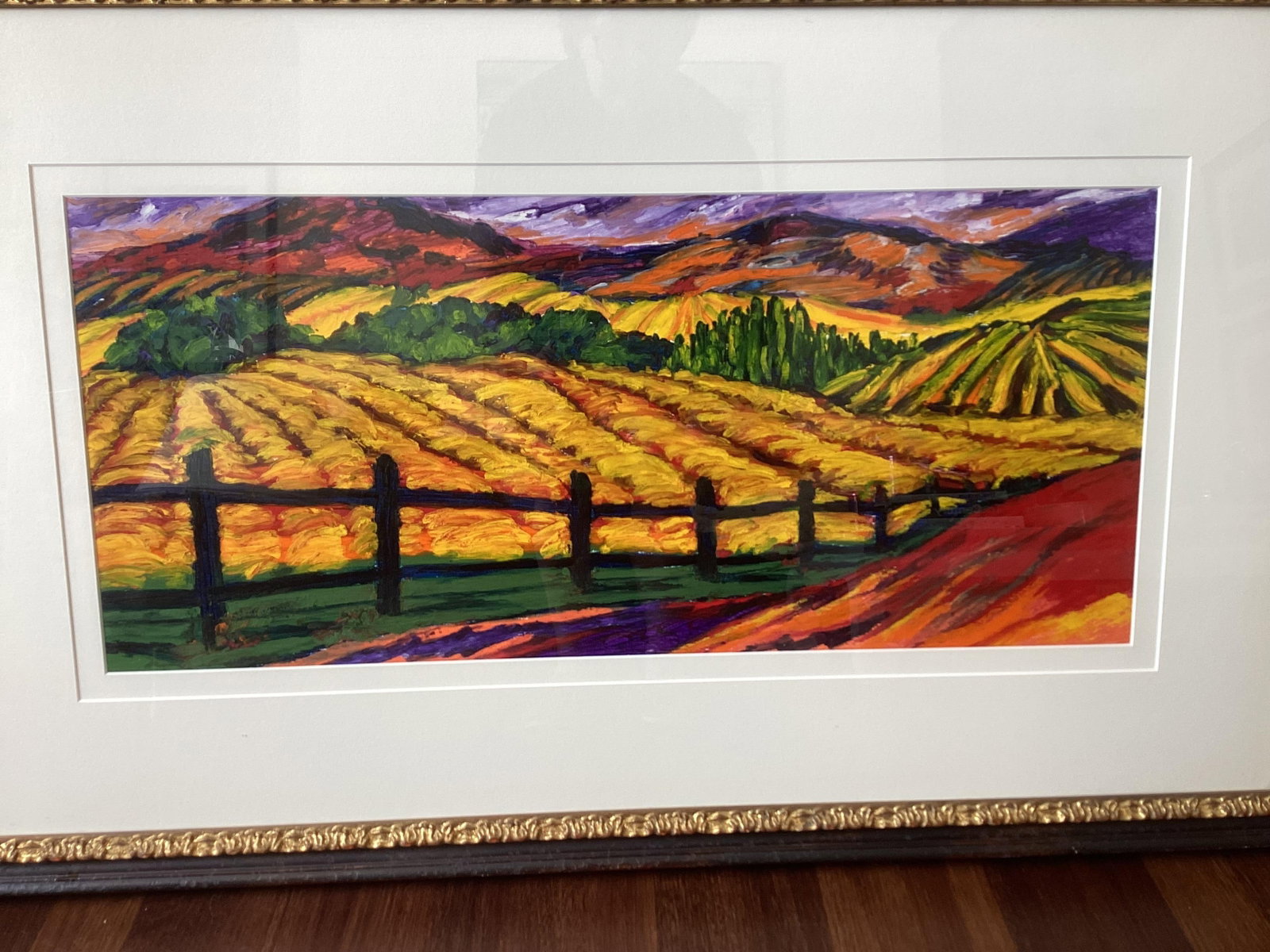 Susan R. Wilson Original Oilstick Landscape of Midwestern Farmland, Signed & Professionally Framed - 4