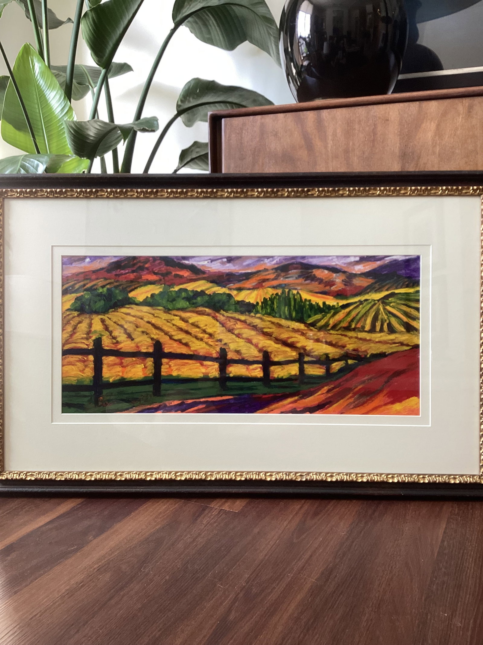 Susan R. Wilson Original Oilstick Landscape of Midwestern Farmland, Signed & Professionally Framed - 5