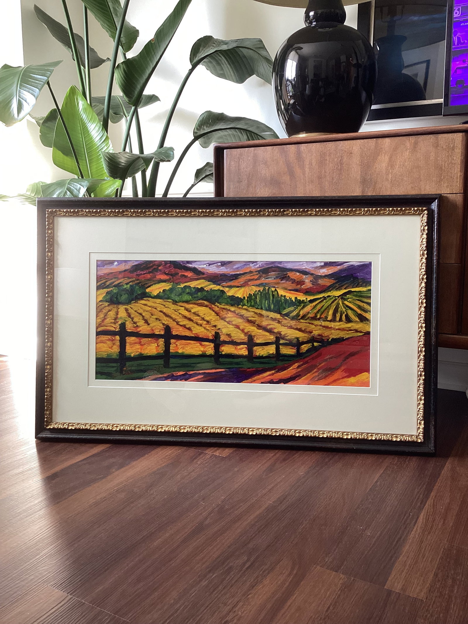 Susan R. Wilson Original Oilstick Landscape of Midwestern Farmland, Signed & Professionally Framed - 6