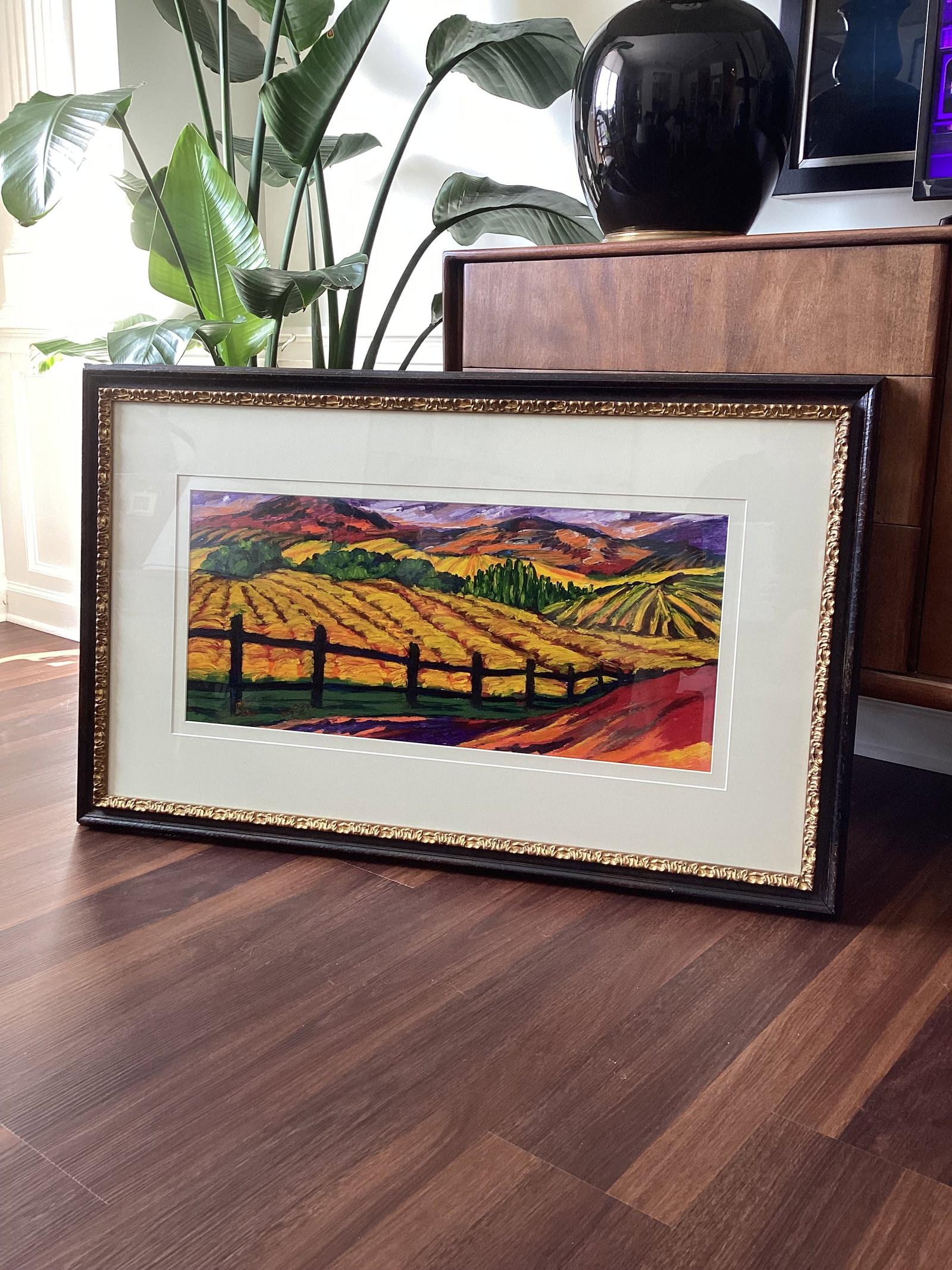 Susan R. Wilson Original Oilstick Landscape of Midwestern Farmland, Signed & Professionally Framed - 7