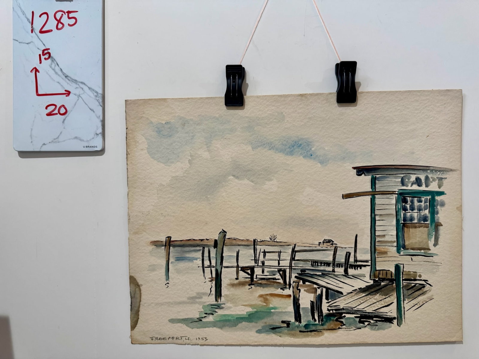 Henry Emil Salloch Original Watercolor on Paper Freeport, Long Island. 1953. - 7