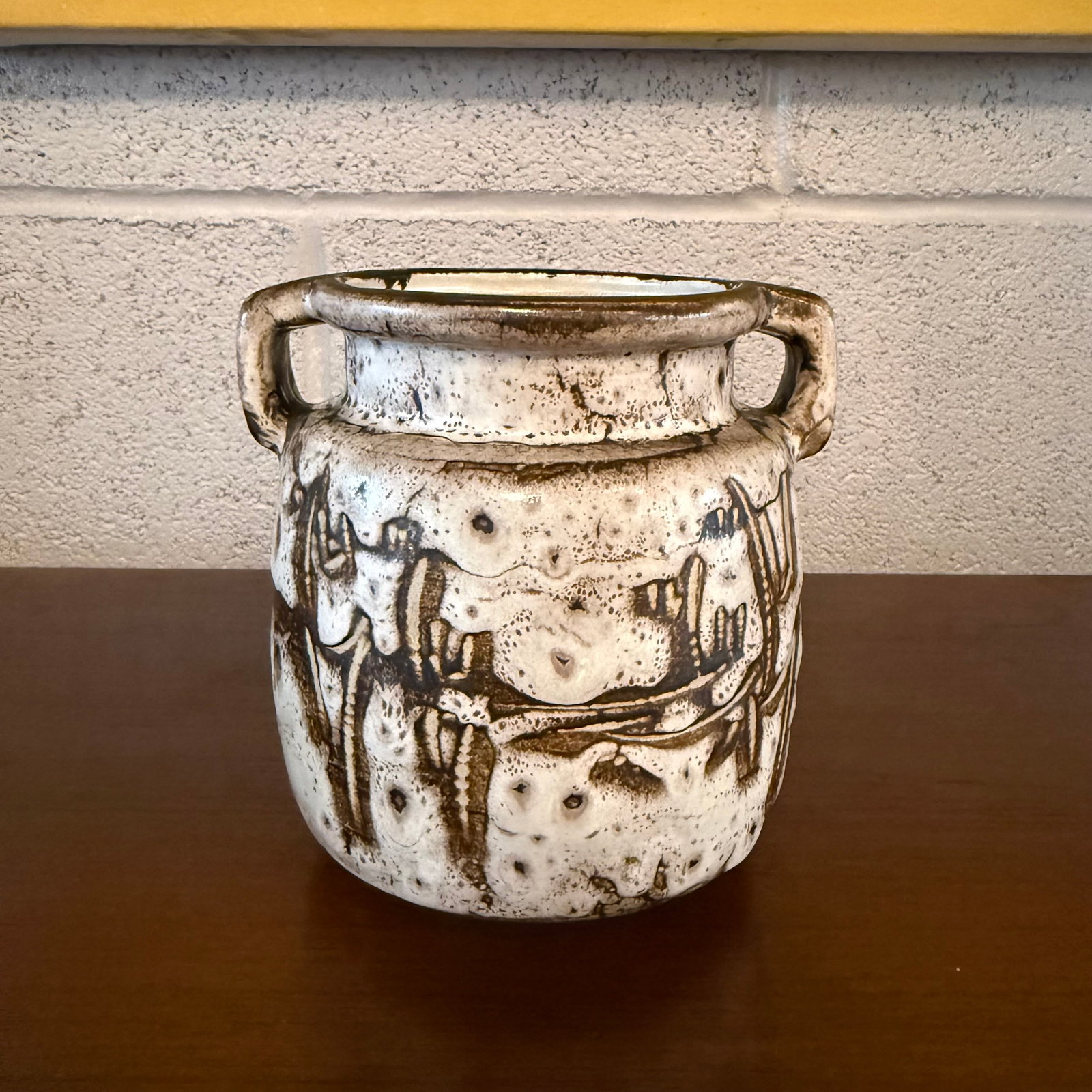 Mid 20th Century Brutalist Japanese Handled Art Pottery Vase - 2