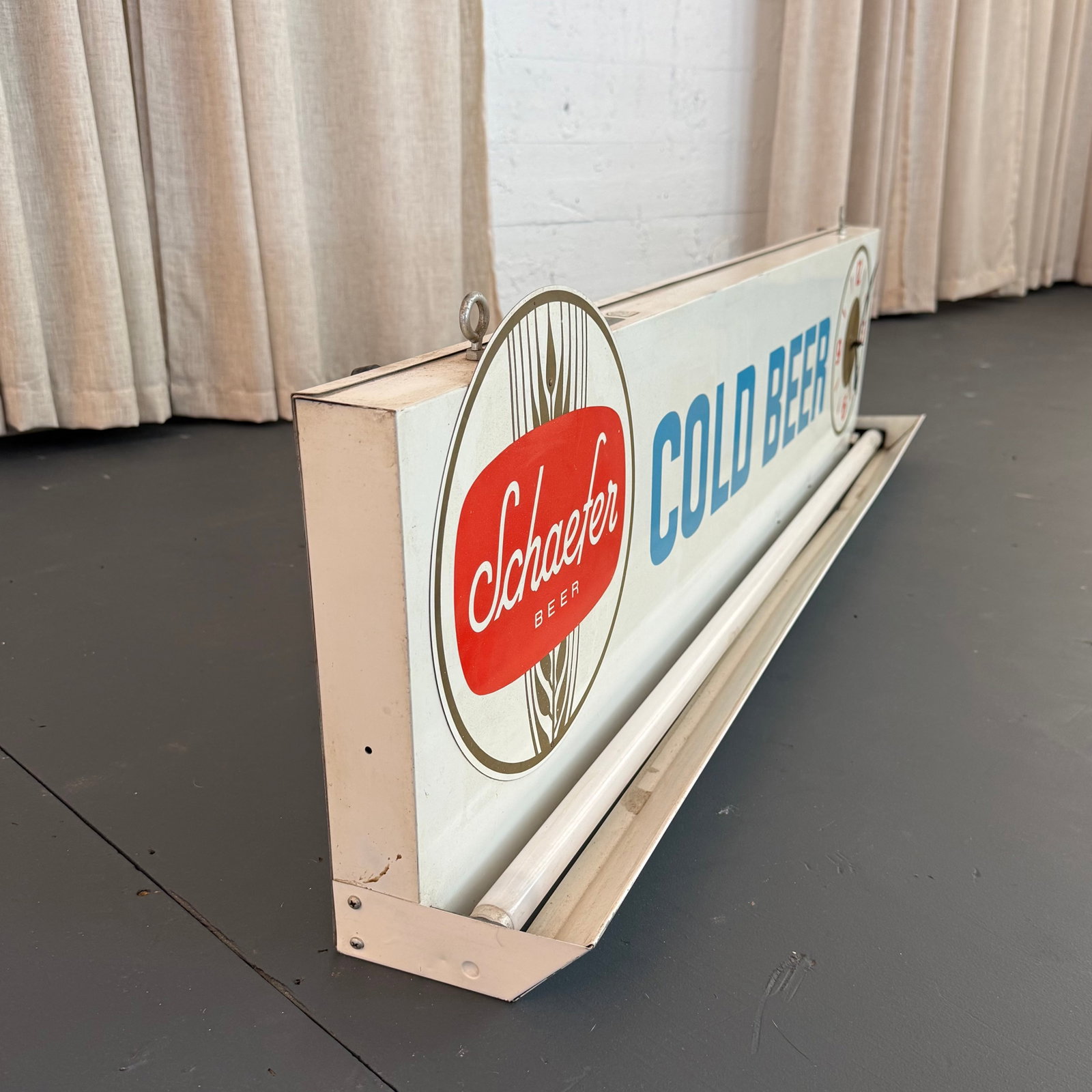 Mid 20th Century Schaefer "Cold Beer" Lit Wall Sign Clock - 3