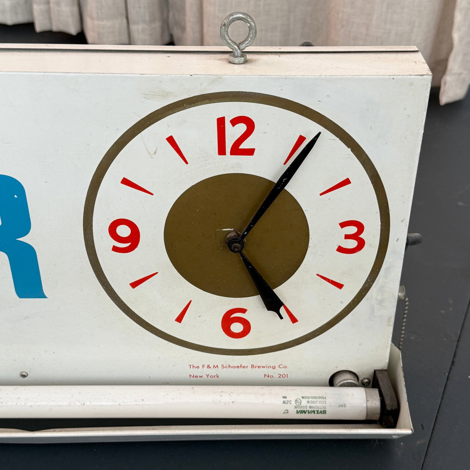 Mid 20th Century Schaefer "Cold Beer" Lit Wall Sign Clock - 6