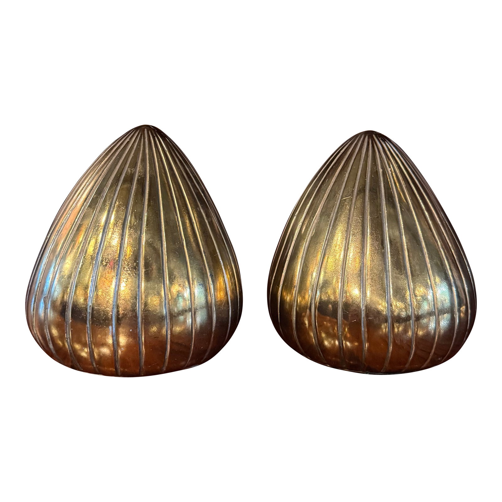 1960s Pair of Brass Teardrop Bookends by Ben Seibel for Jenfred Ware (1 of 8)