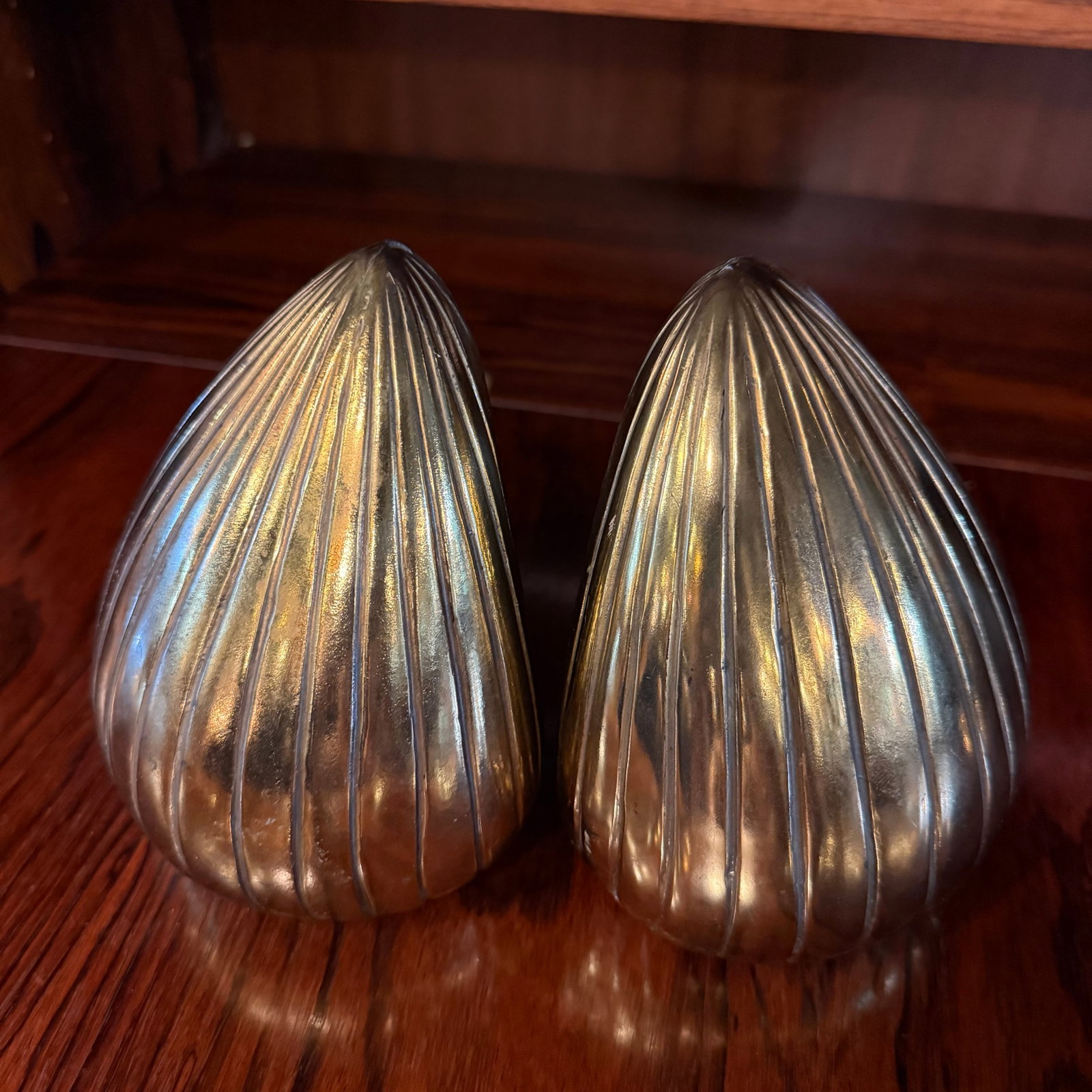 1960s Pair of Brass Teardrop Bookends by Ben Seibel for Jenfred Ware - 6