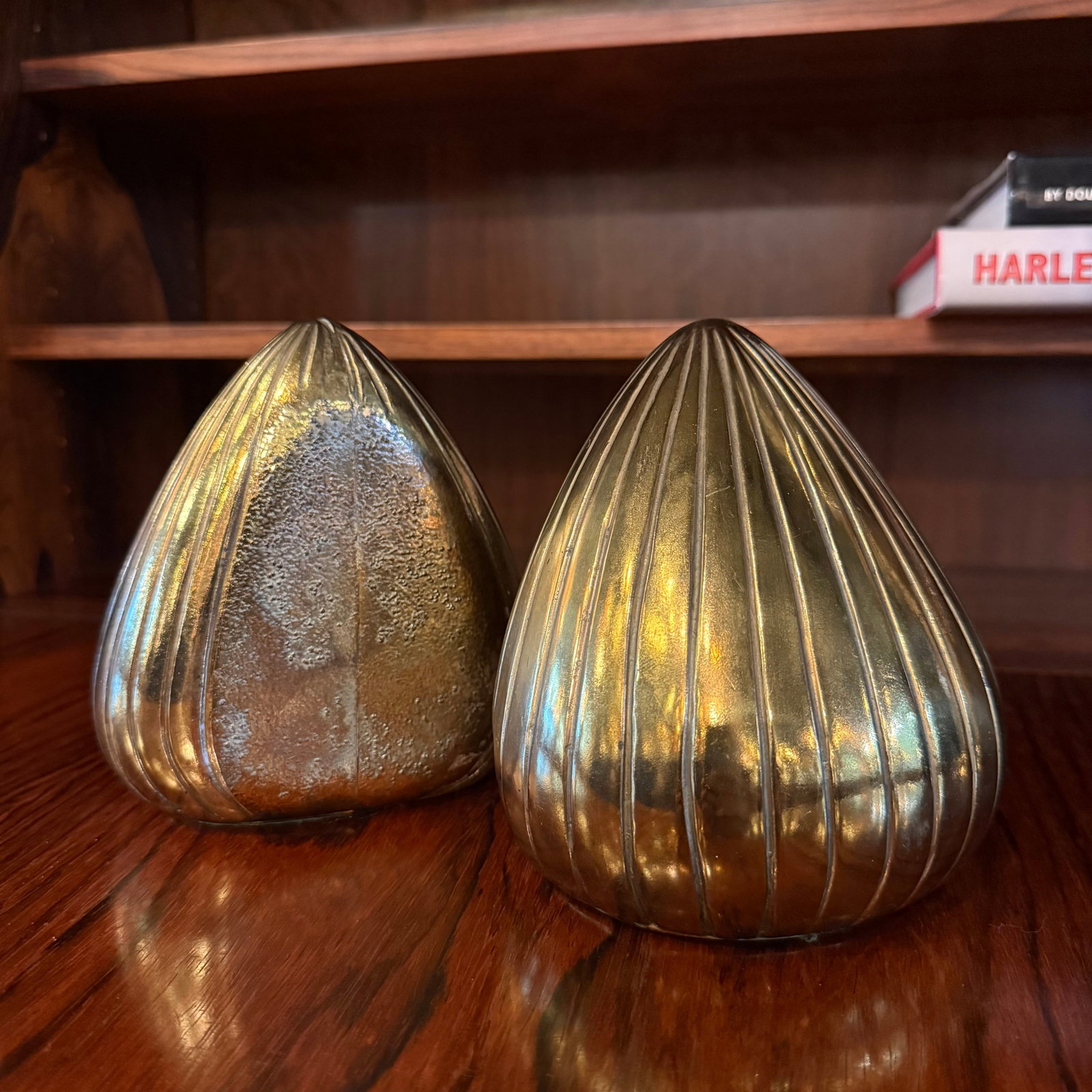 1960s Pair of Brass Teardrop Bookends by Ben Seibel for Jenfred Ware - 7