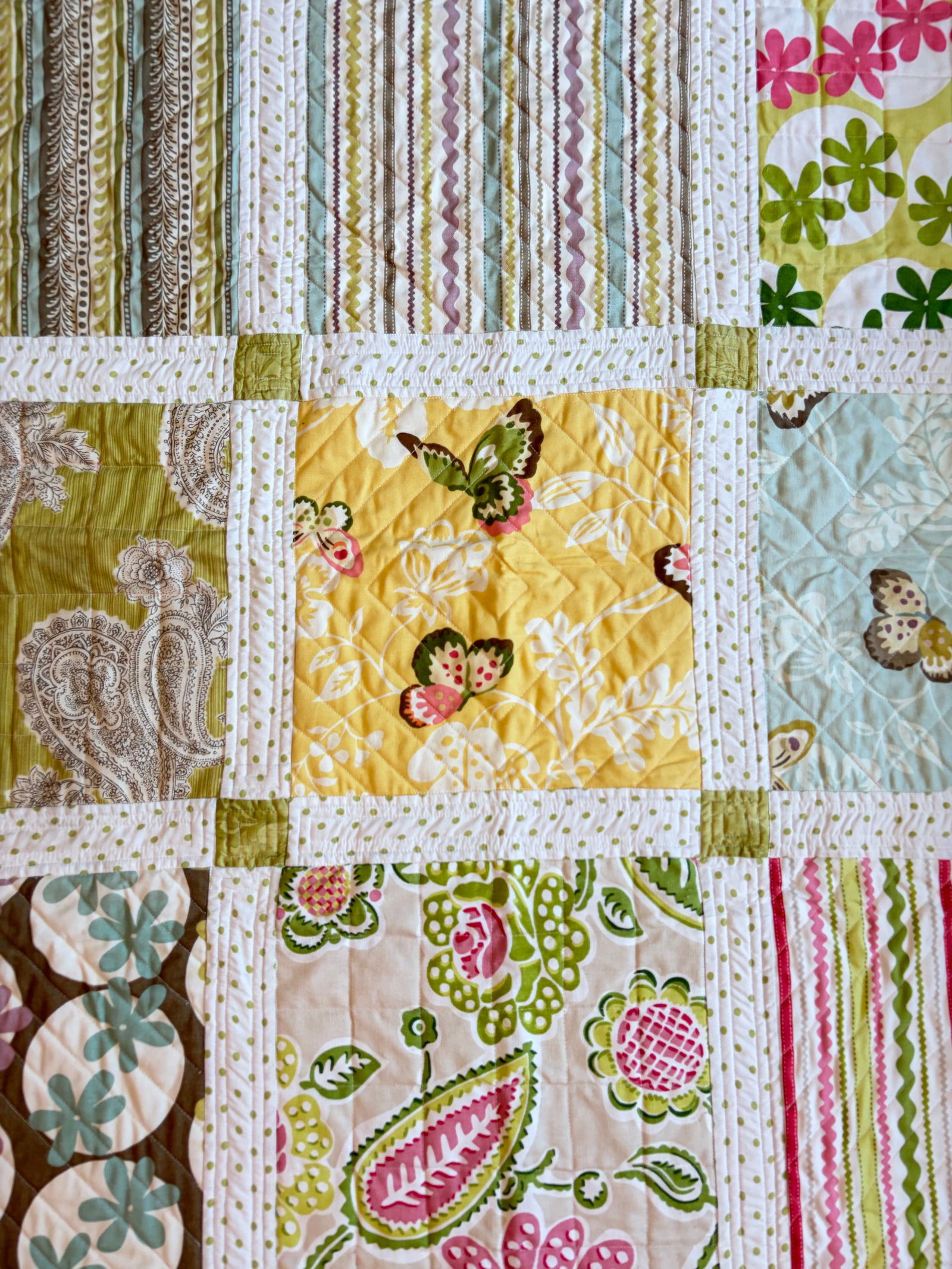 Vintage Piedmont Quilters Guild Garden Patchwork Quilt | Cottage Summer Throw - 2