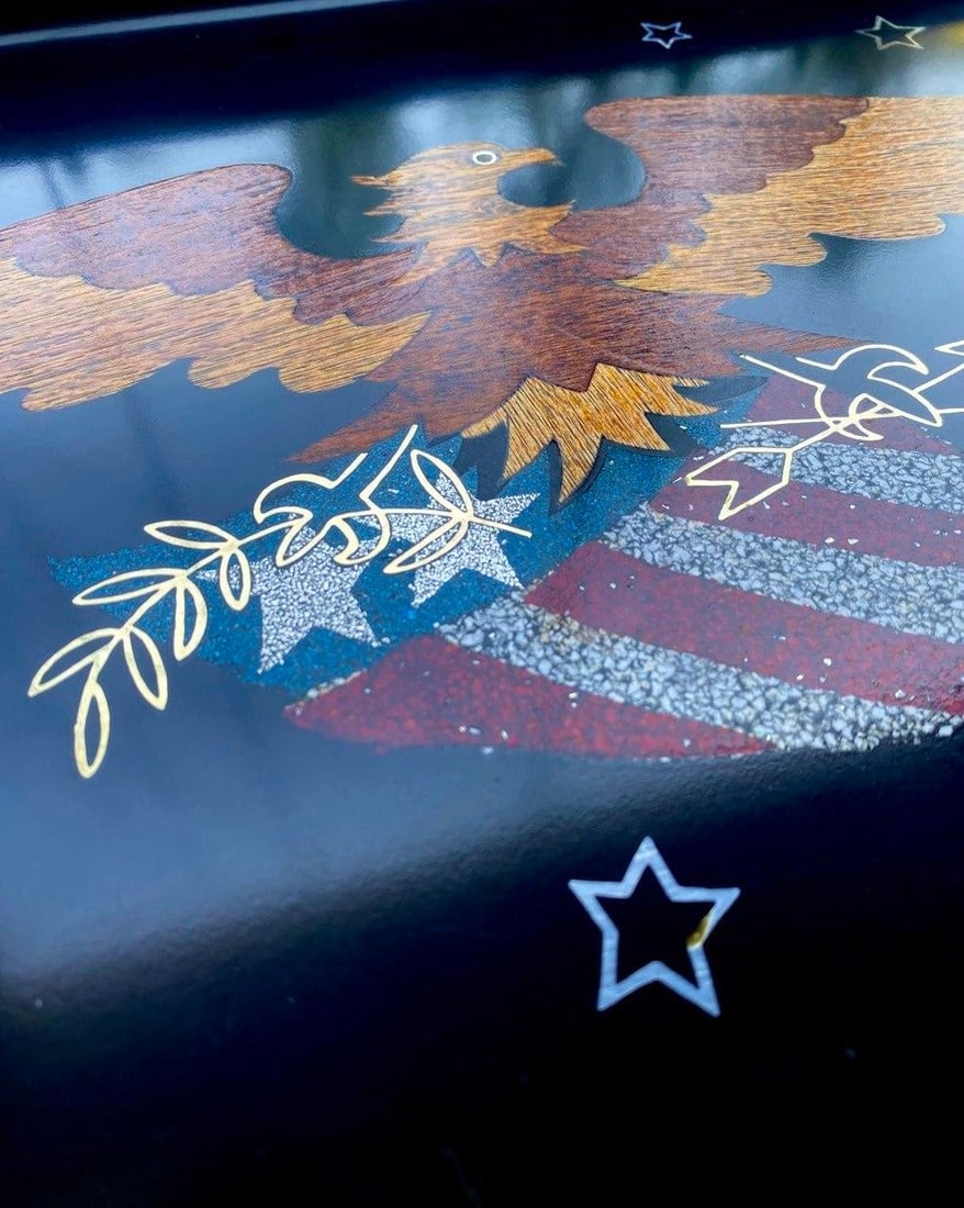 Vintage Couroc of Monterey Patriotic Eagle & Shield Inlaid Serving Tray - 7