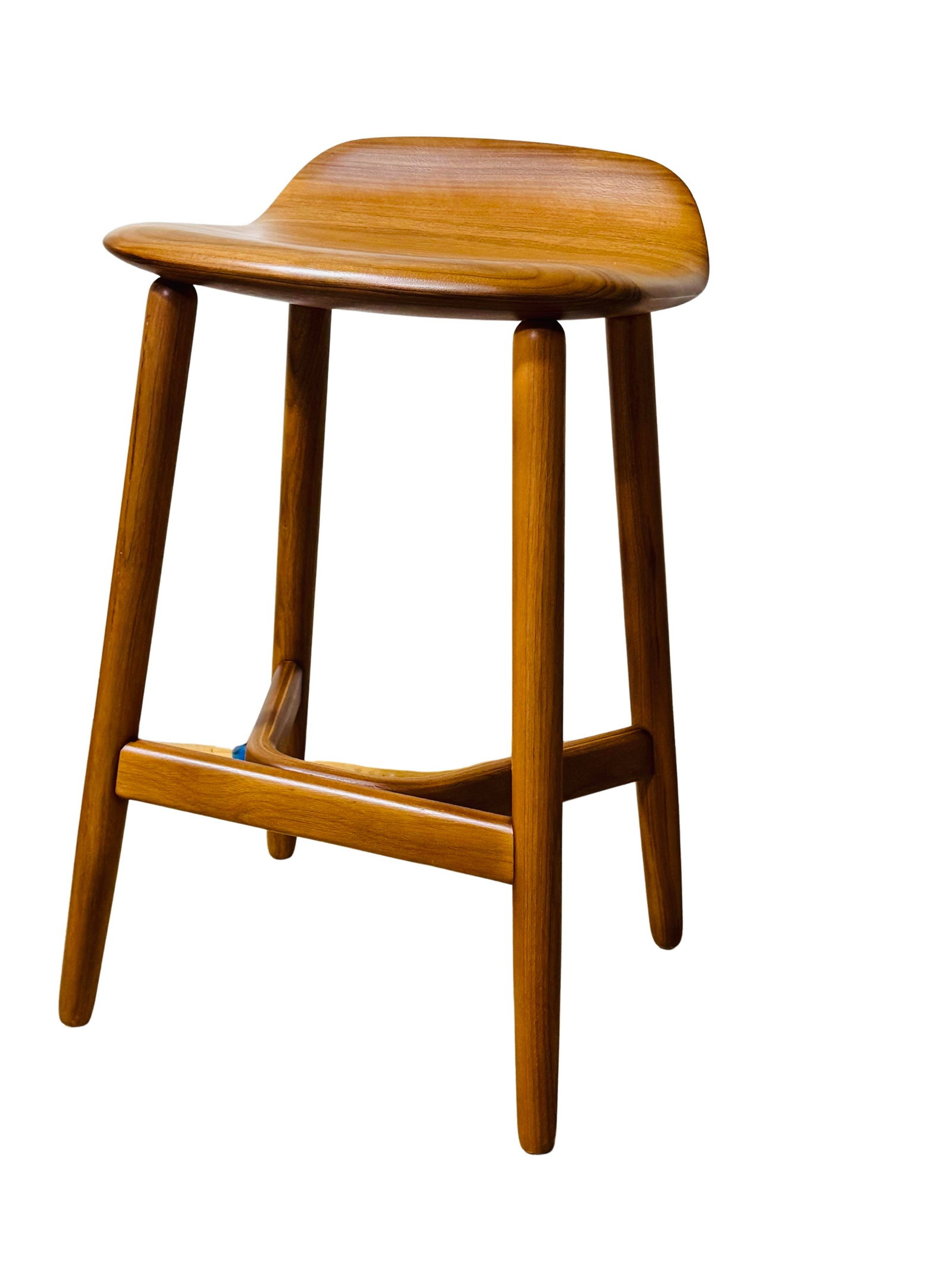 Geiger Attributed Crosshatch Counter Stool by Eoos for MillerKnoll | Solid Walnut Sculptural Wood Ba - 7