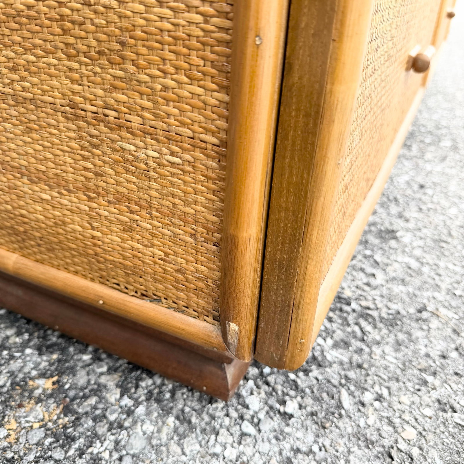 Vintage Boho Chic Rattan and Wicker Dresser - 7 Drawers - 9