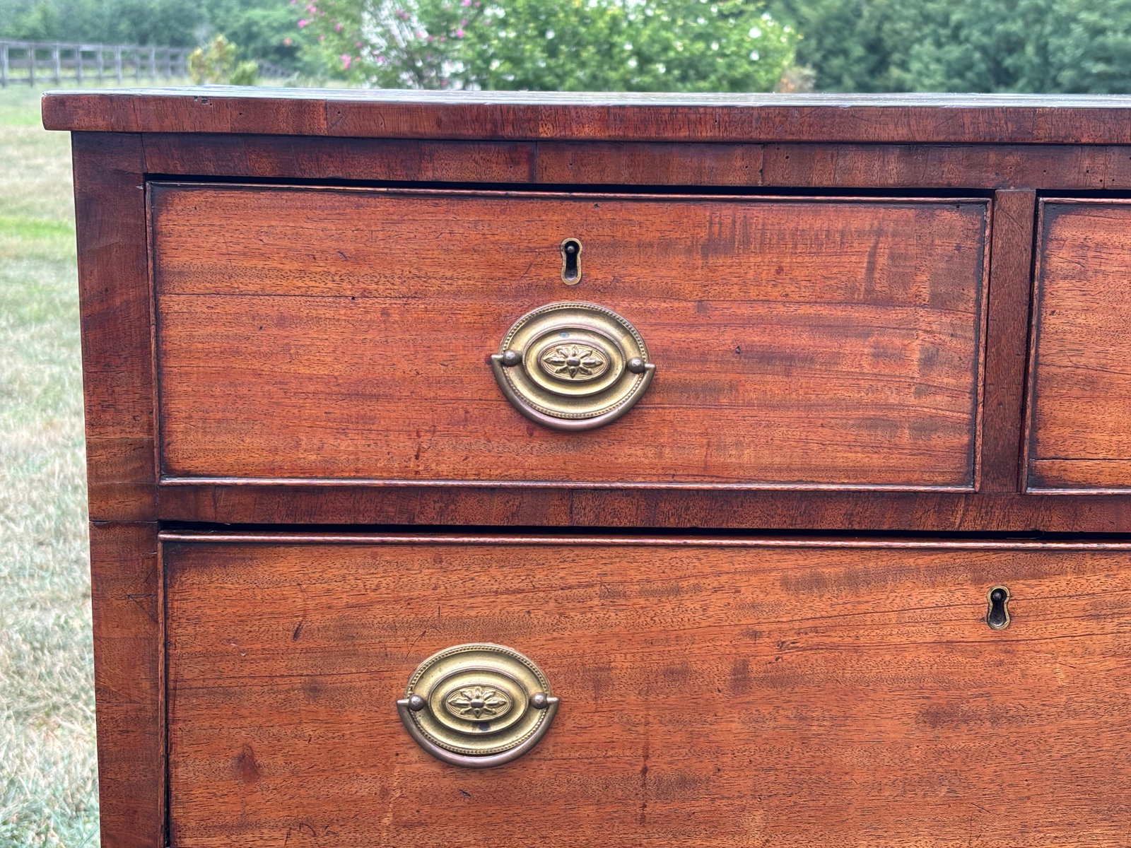 Mid 19th C. English "Two Over Three" Chest of Drawers - Highly Detailed, Original Brasses - 10