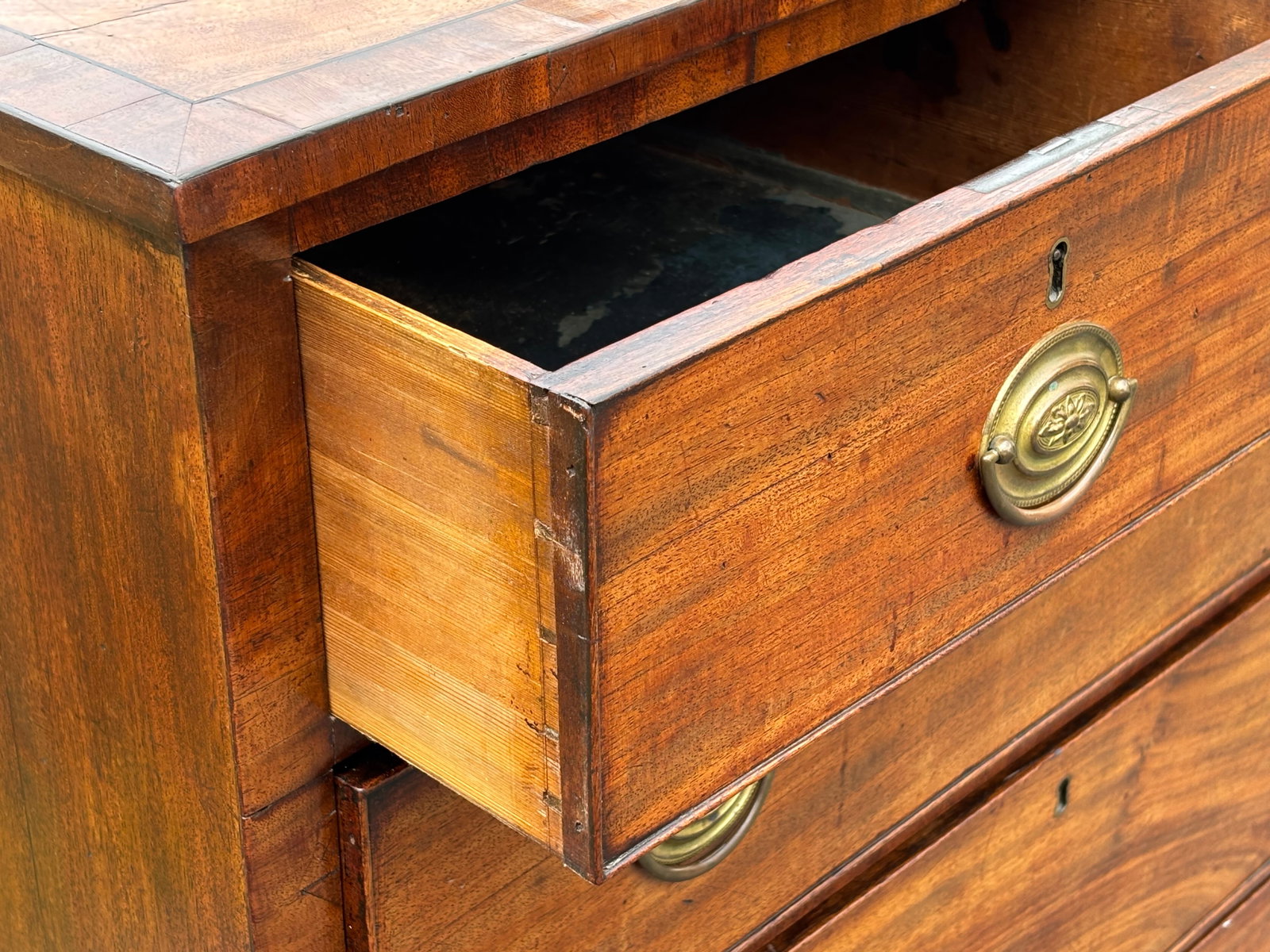 Mid 19th C. English "Two Over Three" Chest of Drawers - Highly Detailed, Original Brasses - 4