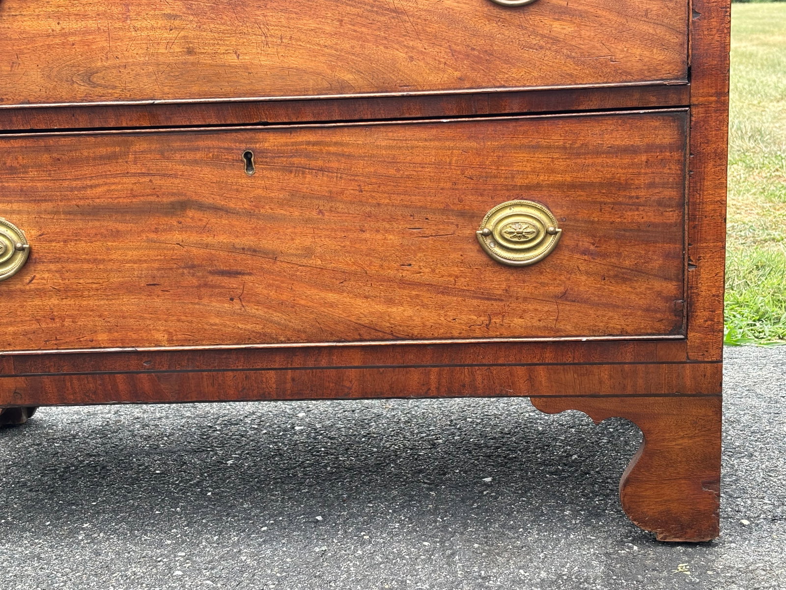 Mid 19th C. English "Two Over Three" Chest of Drawers - Highly Detailed, Original Brasses - 8
