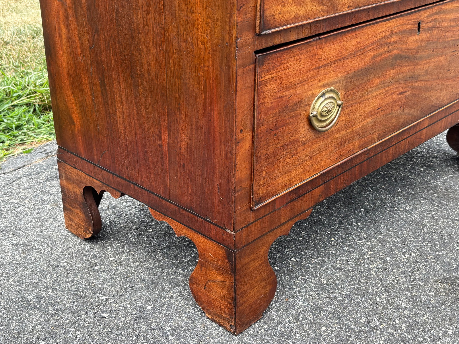 Mid 19th C. English "Two Over Three" Chest of Drawers - Highly Detailed, Original Brasses - 9