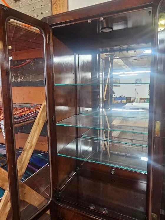 American of Martinsville Chinoiserie Asian-Style Curio Display Cabinet - 3