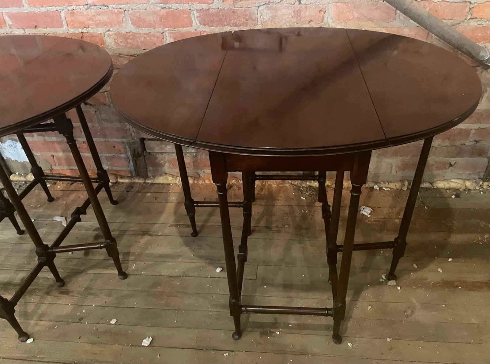Early 20th Century Pair Petite Diminutive Mahogany Spider Leg Pad Foot Round Gateleg Tables - 9
