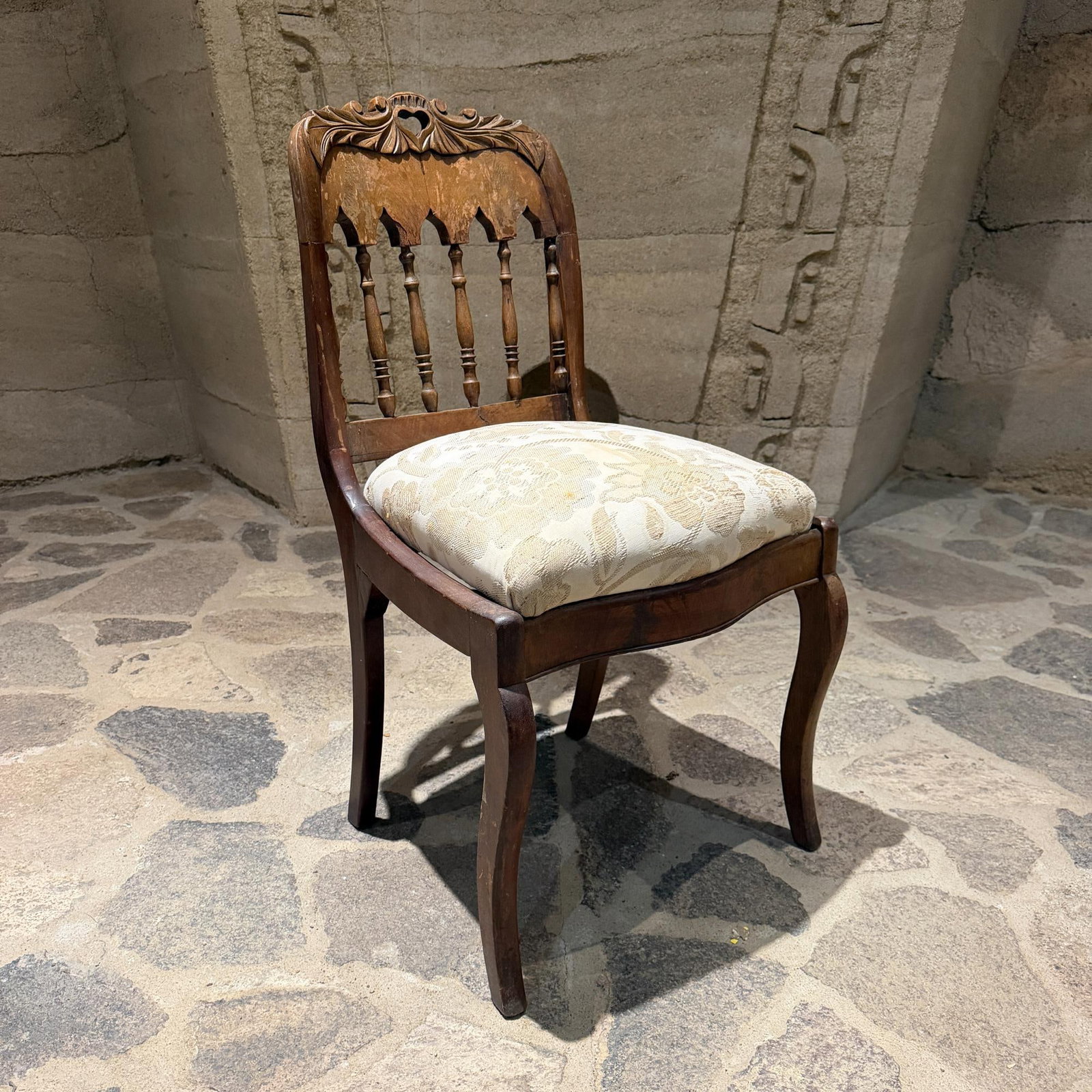 Thomas Day Style Antique Victorian Carved Wood Side Parlor Chair - 9