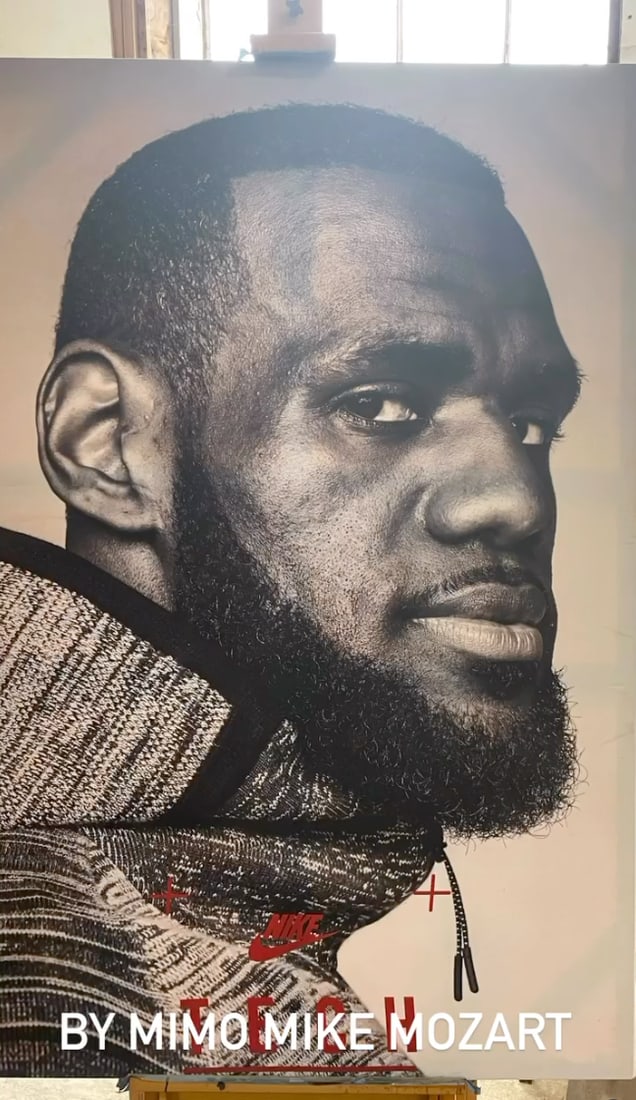LeBron James - "King James" on Stadium-Hung Nike Banner, Original Art by Mike Mozart (MiMo) - 4