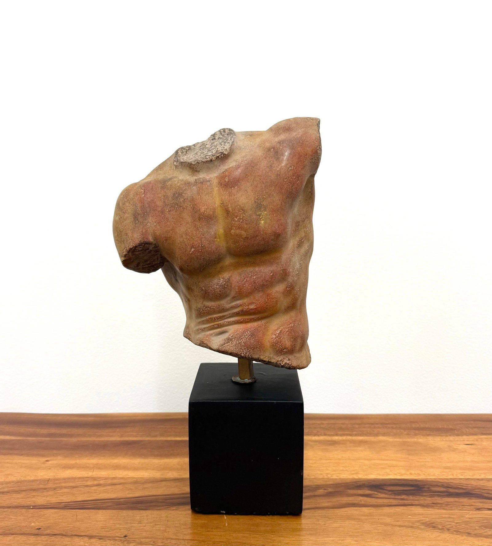 Vintage Hand-Carved Stone Male Torso Sculpture Signed Alva, 1991 - 2