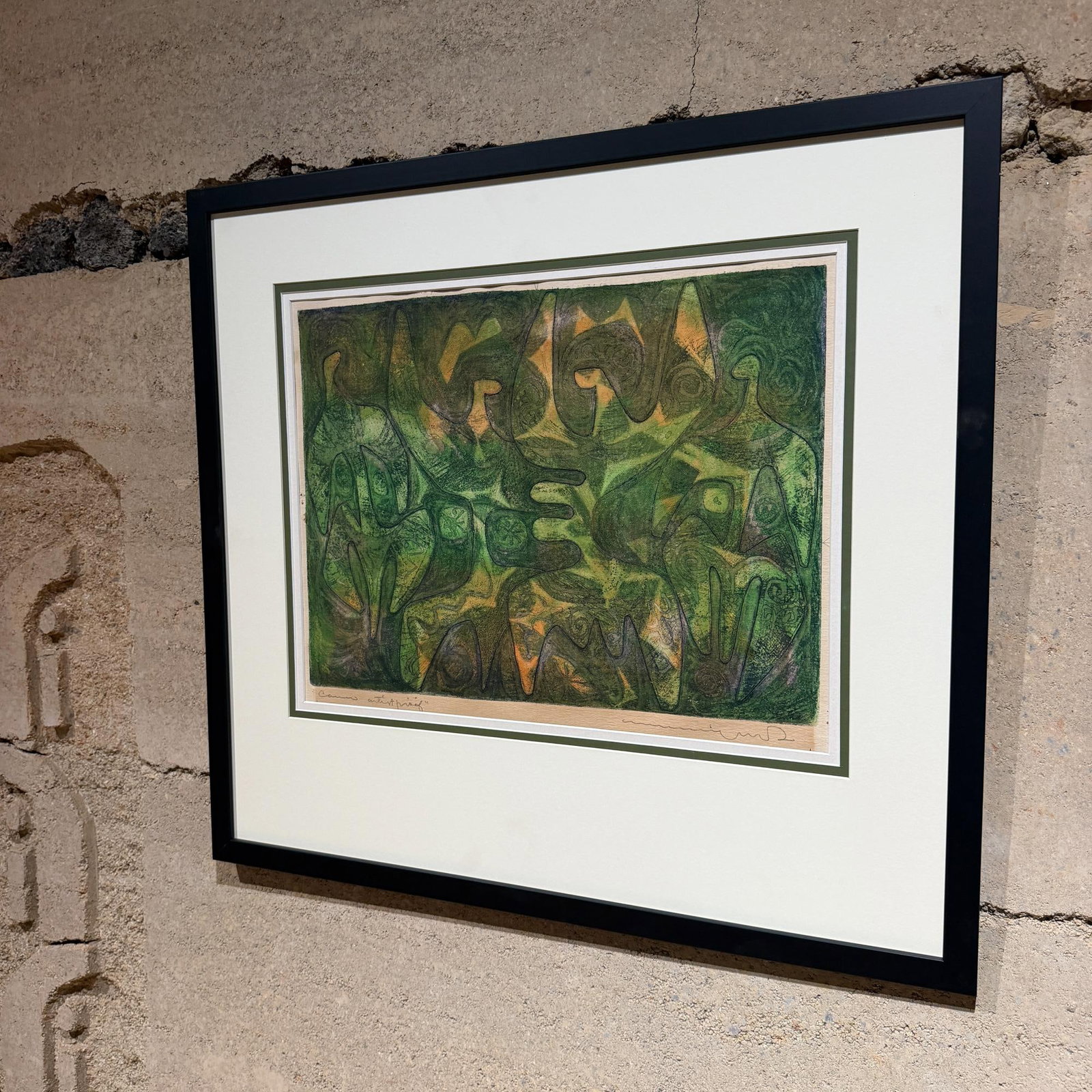 Original Abstract Etching Titled & Signed in Pencil Mid-Century Modern - 2