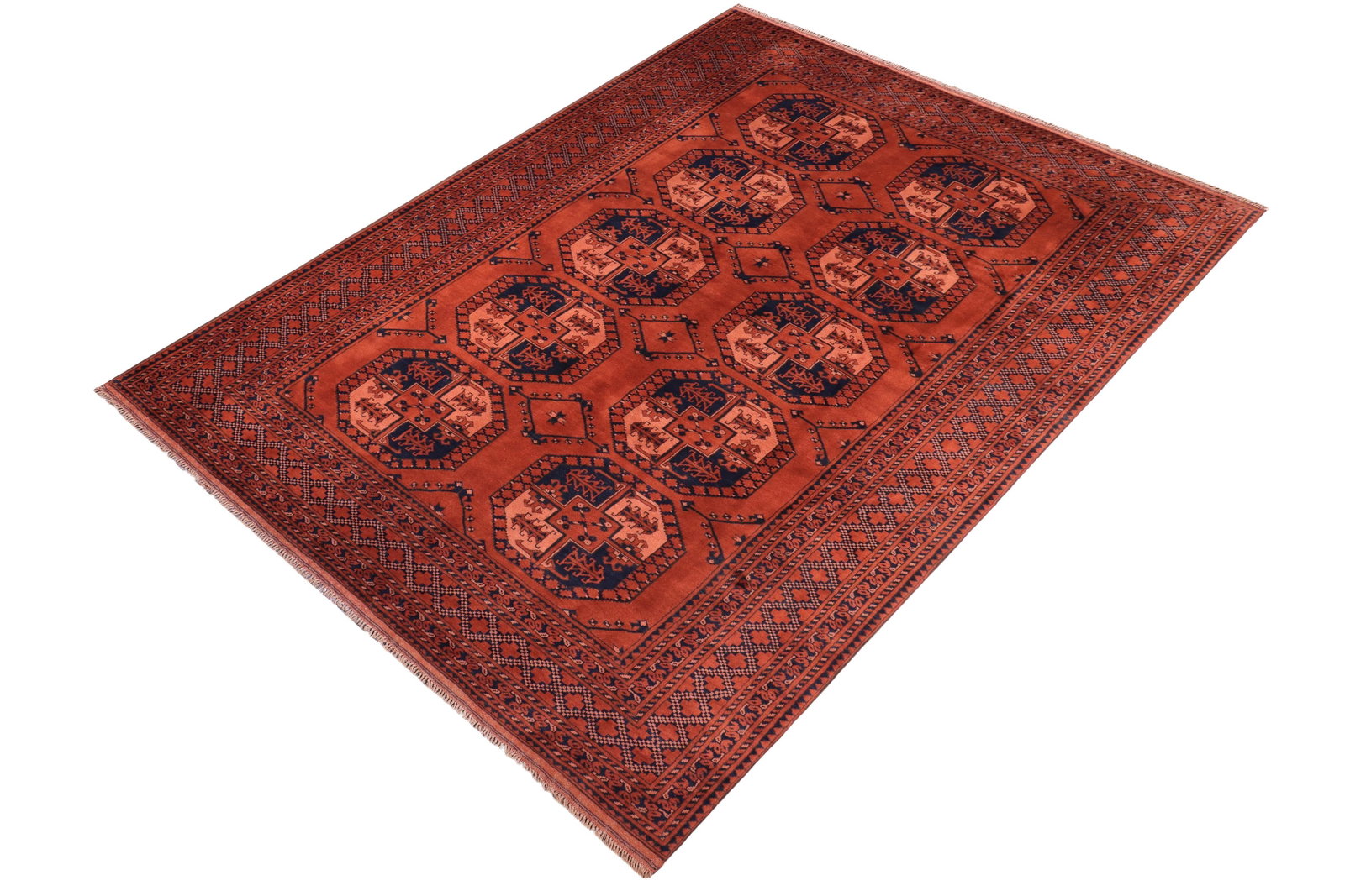 Tribal Kargahi Rust/Blue Wool Rug - 6'11'' X 10'2'' - 2