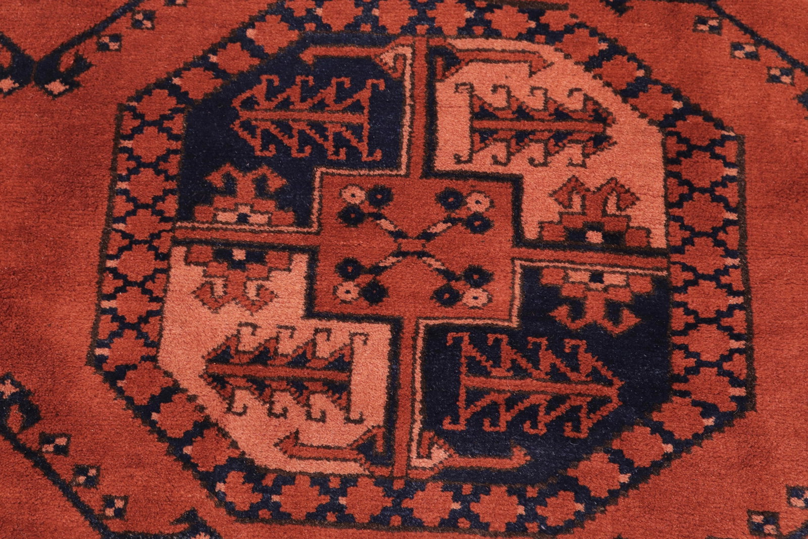 Tribal Kargahi Rust/Blue Wool Rug - 6'11'' X 10'2'' - 3