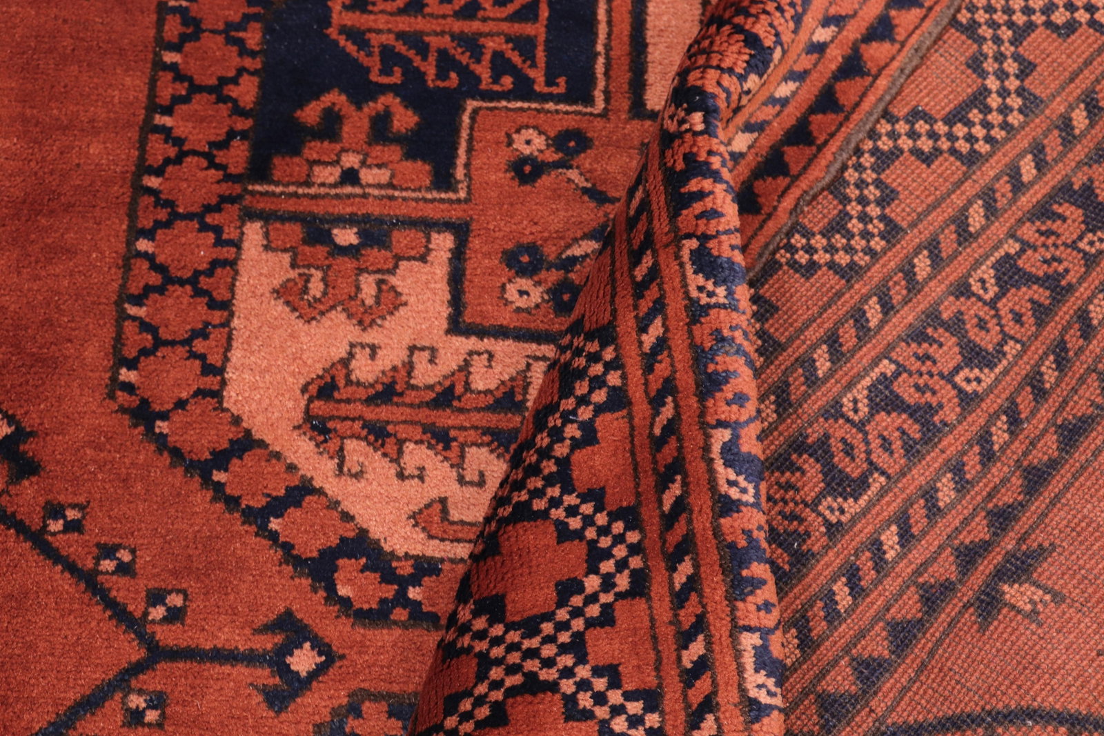 Tribal Kargahi Rust/Blue Wool Rug - 6'11'' X 10'2'' - 7