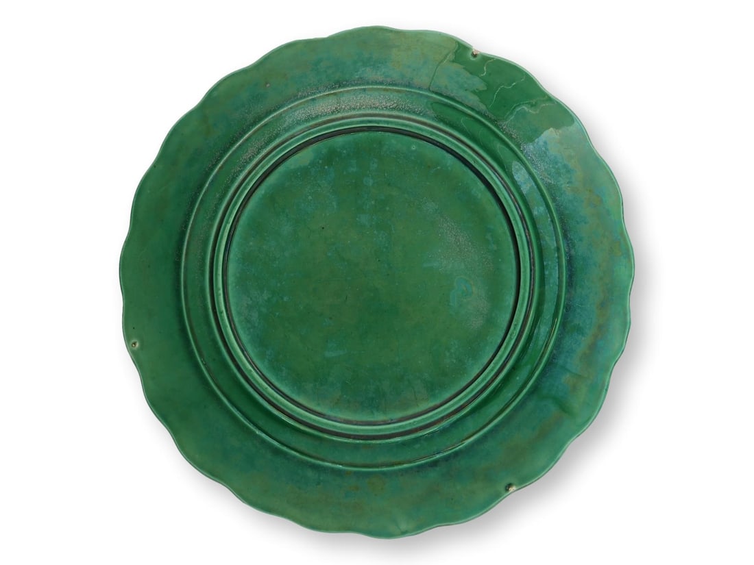 Antique English Green Majolica Plates, Set of 10 - 3