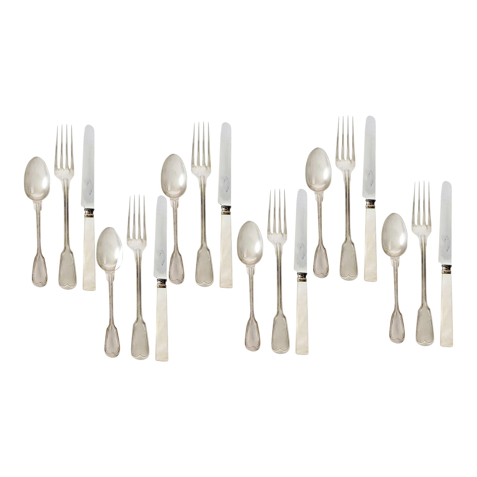 Early 20th Century Petite French Silverplate Dessert Cutlery Service for 6 - 18 pcs (1 of 2)