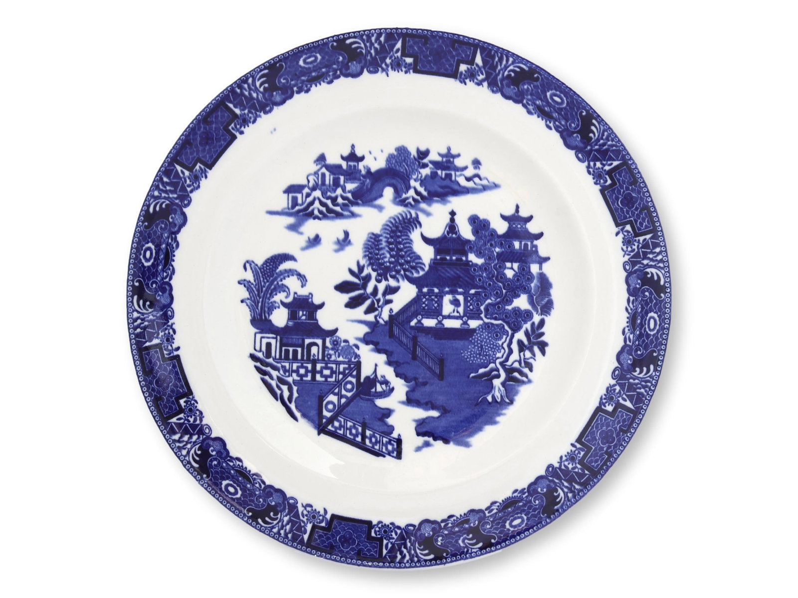 Early 20th CenturyWorcester Porcelain Willow Dinner Plates, Set of 6 - 2