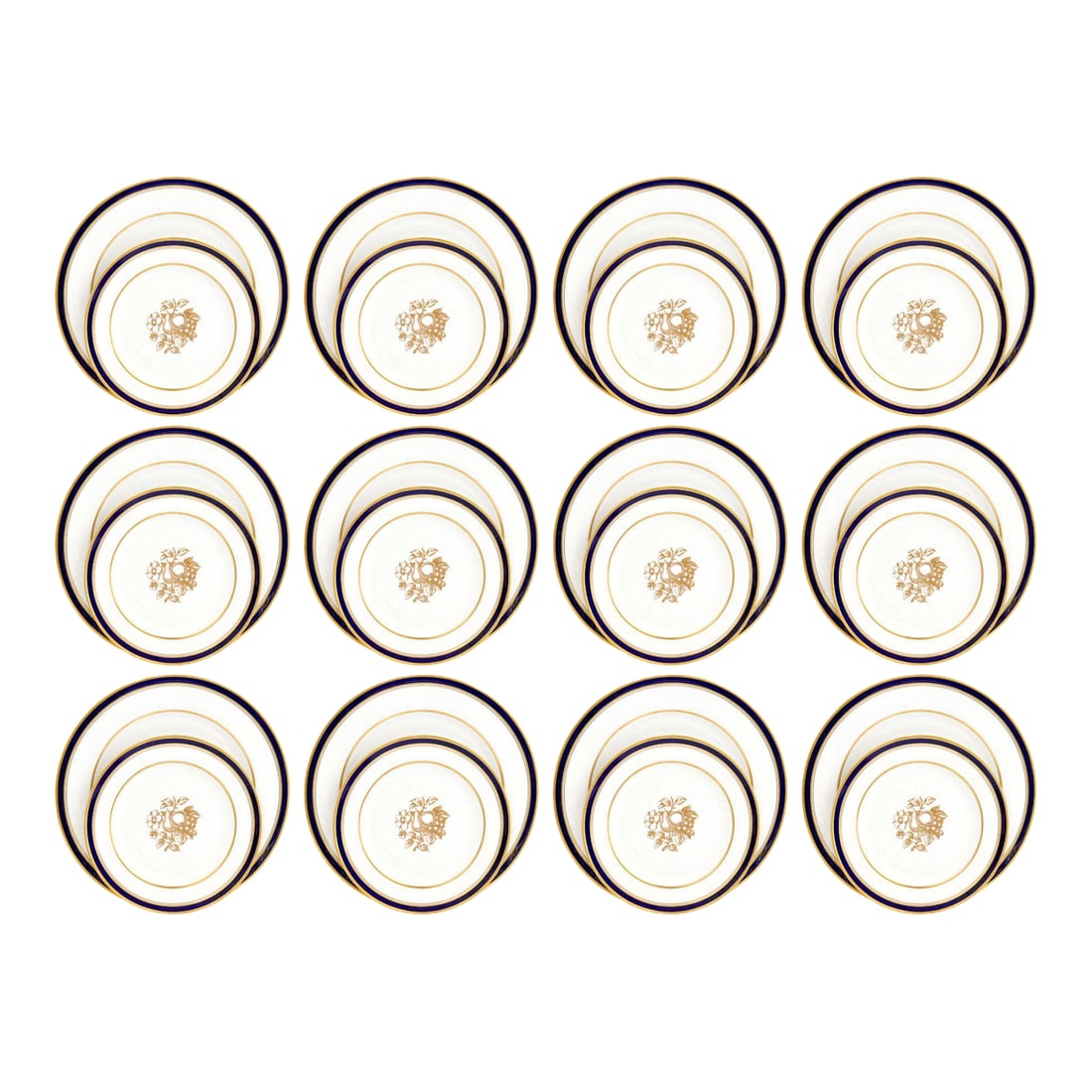 Early 20th Century Spode Claridge Pattern Plates, Retailed by Tiffany - Set of 24 (1 of 8)