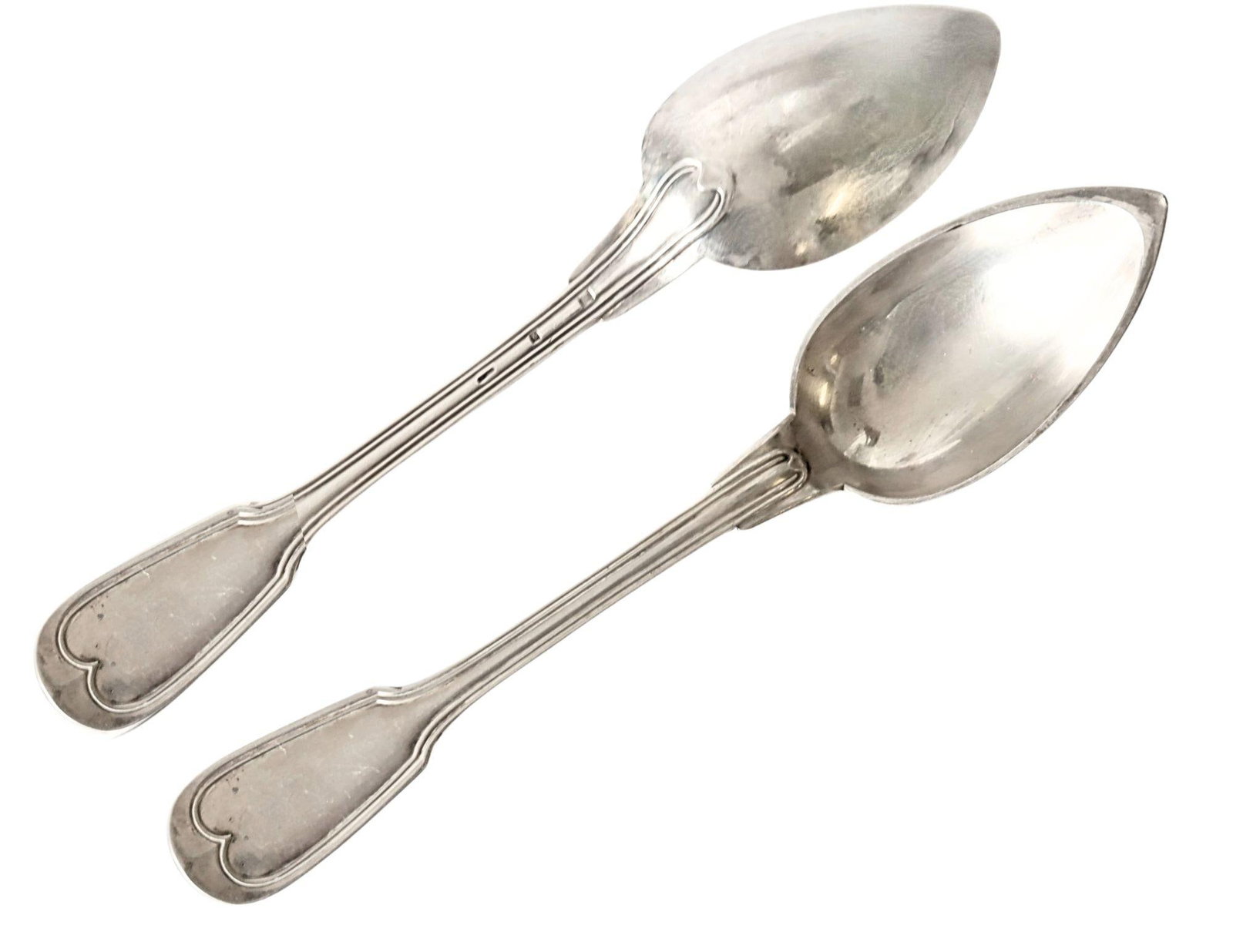 Early 20th Century Christofle Chinon Tablespoons With Pointed Bowls - 12 pcs - 2