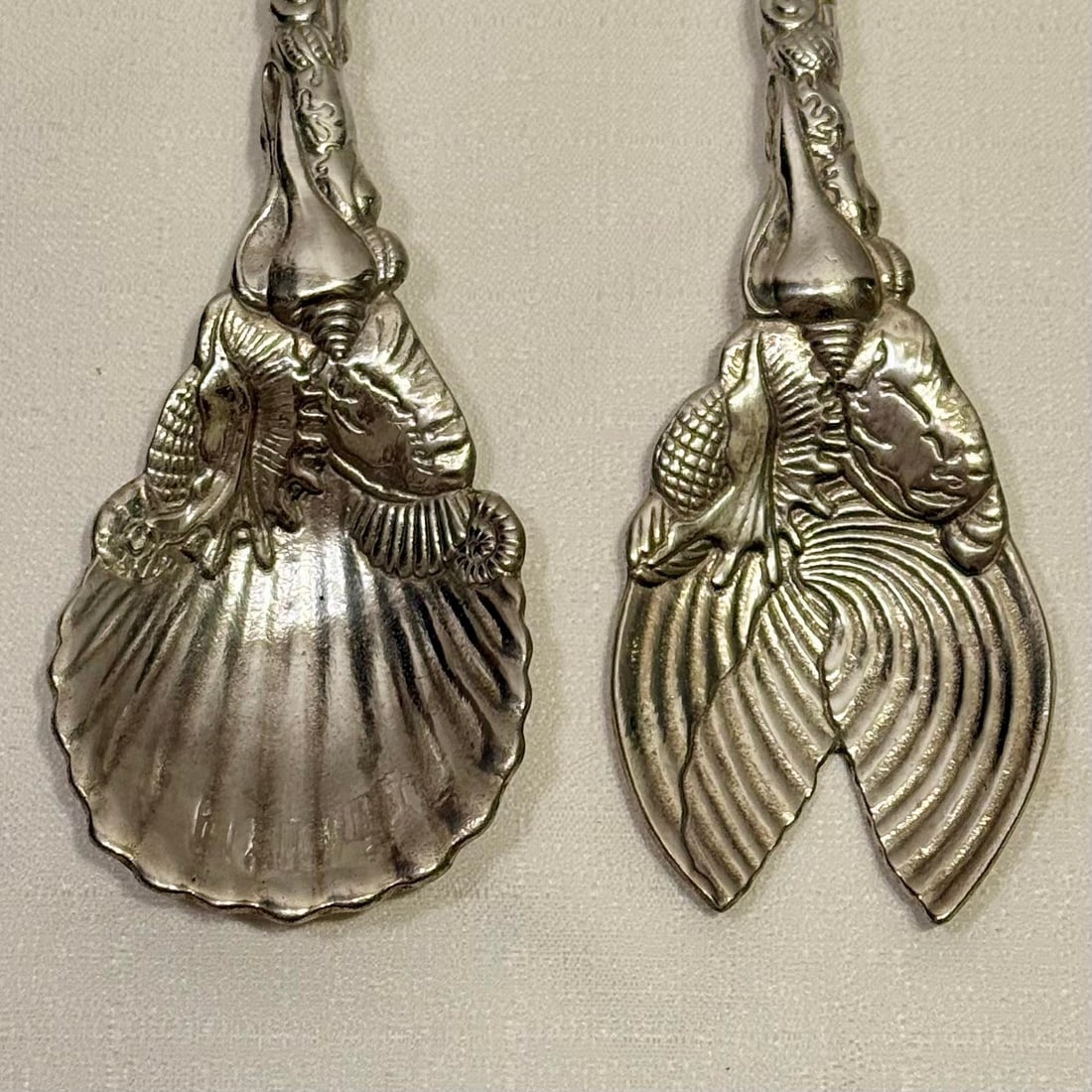 Vintage 1993 Arthur Court Marine Life Shell Salad Servers - Pair - 4