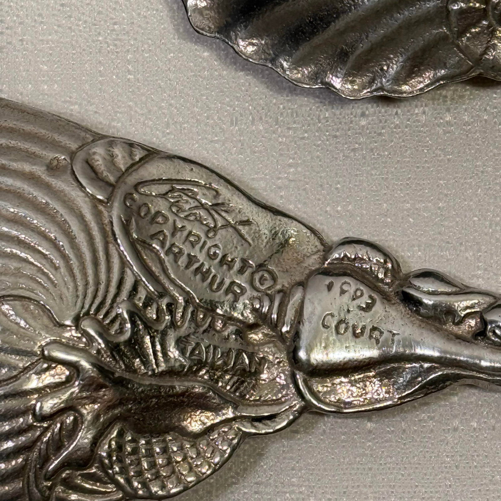 Vintage 1993 Arthur Court Marine Life Shell Salad Servers - Pair - 6
