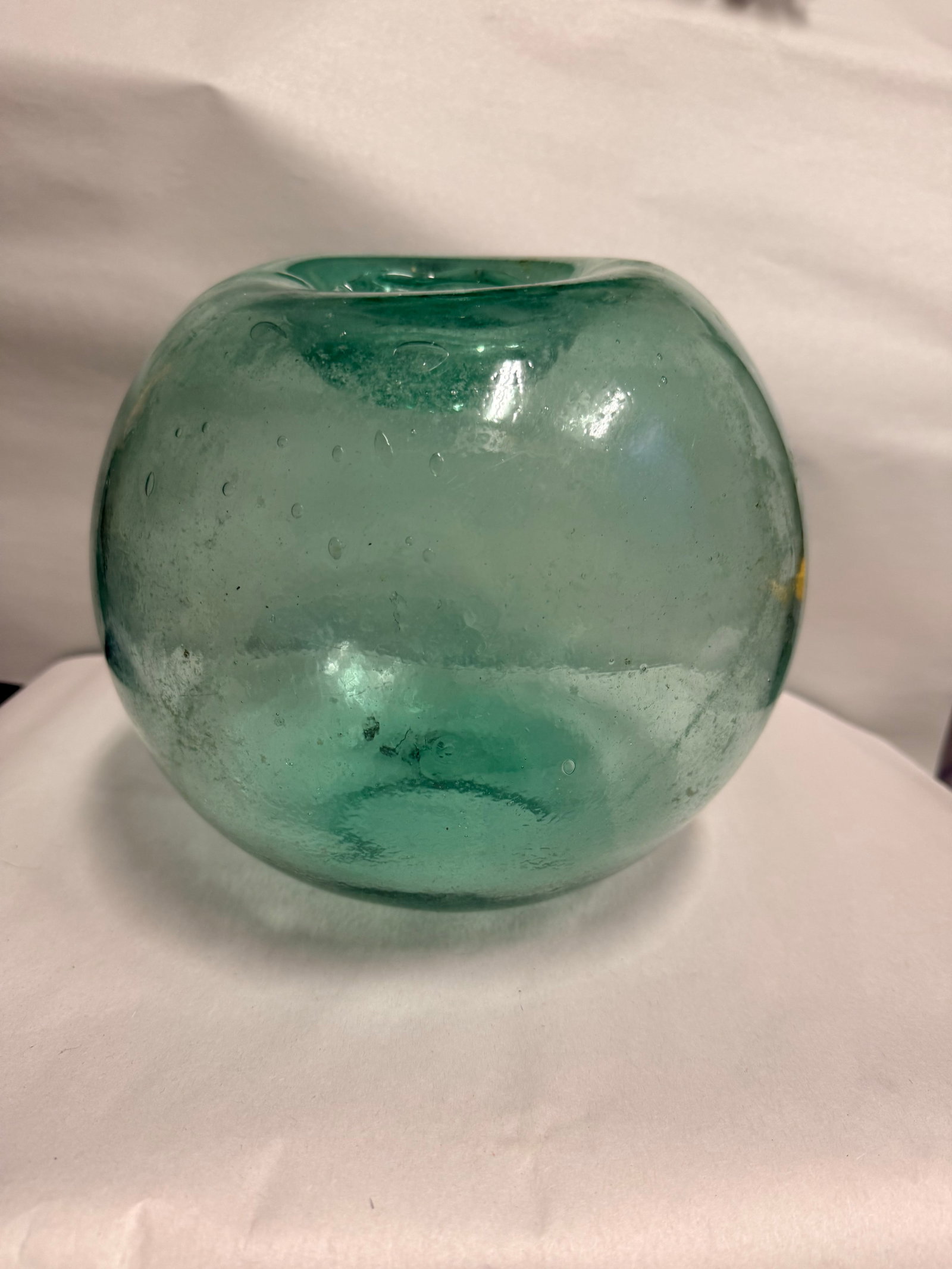 Large Japanese Antique Aqua Glass Fishing Float - 5