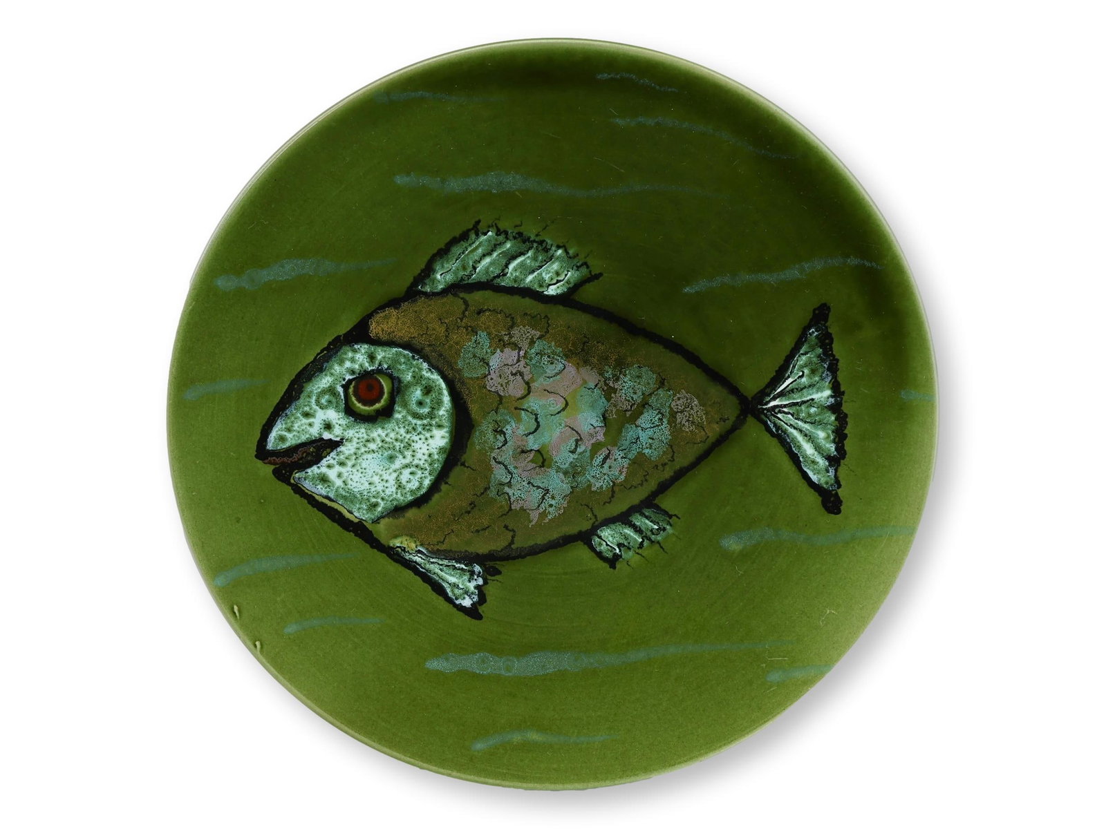 1960s French Fish Dinnerware Set, Service for 12 - 13 pcs - 6