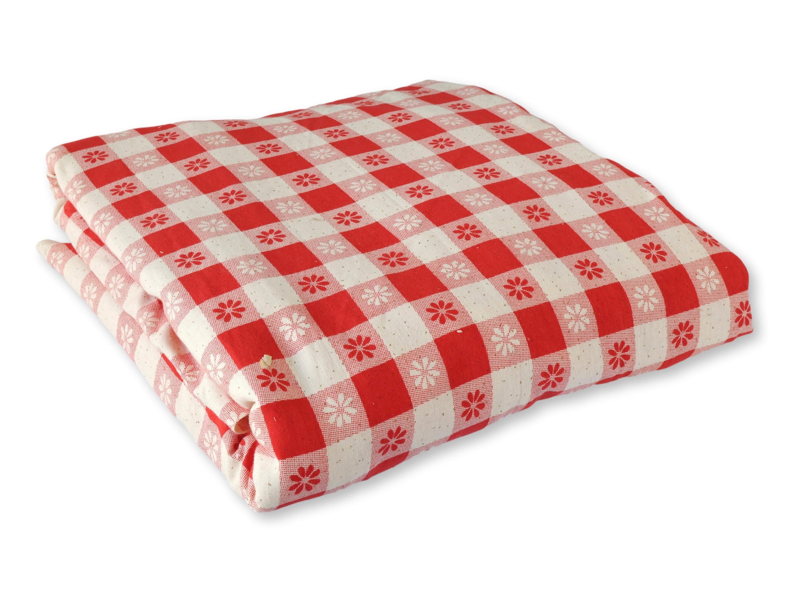 1960s Schwartz Leibman Red Checkerboard Fabric, 9.5 Yards - 3