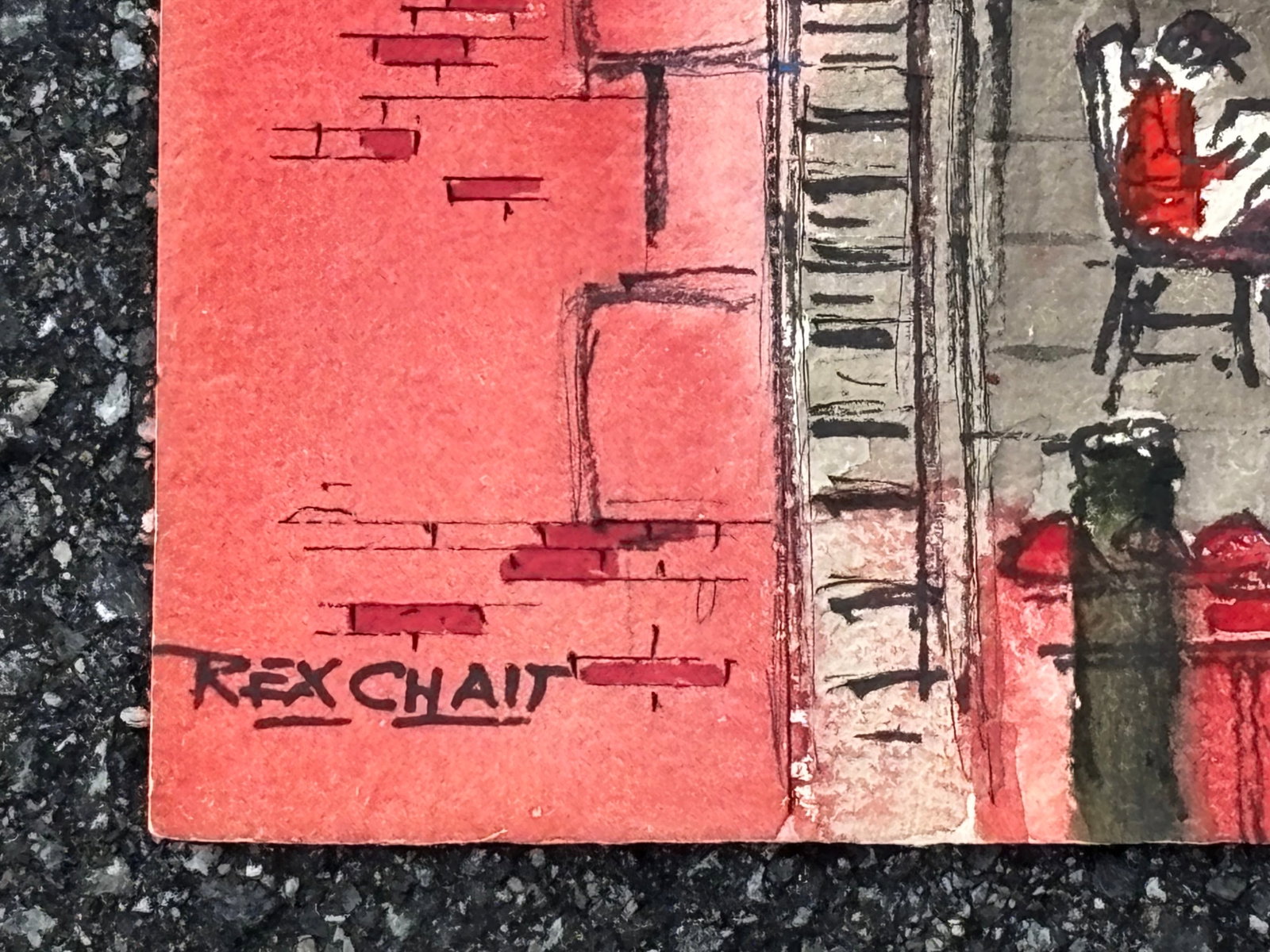 Mid 20th C. Original on Paper - Rooftop Artists - 51 St E. Craft Students League - 8